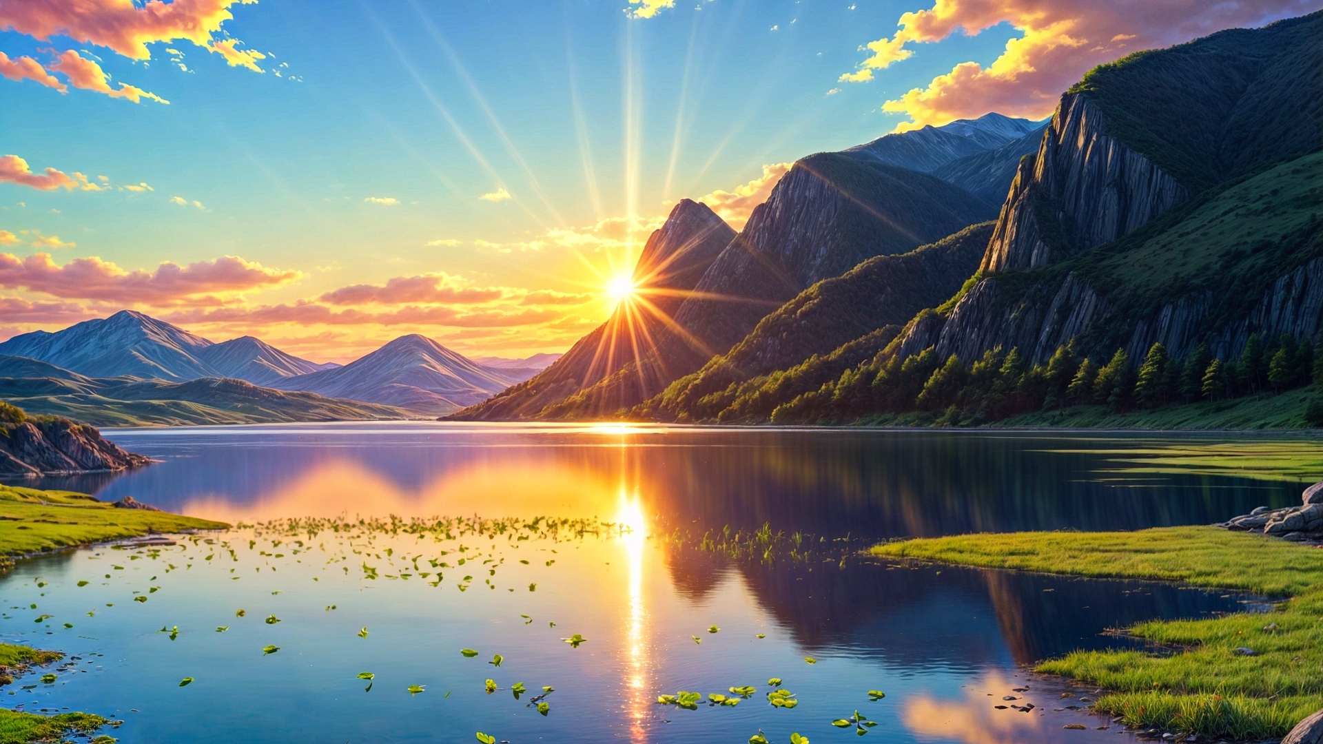 免费照片美丽的黎明景观和湖泊