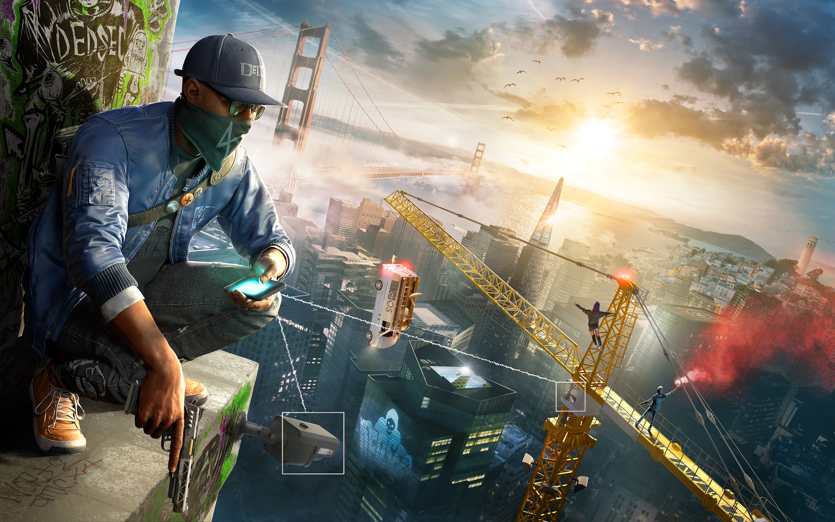 Wallpapers city Watch Dogs 2 character on the desktop