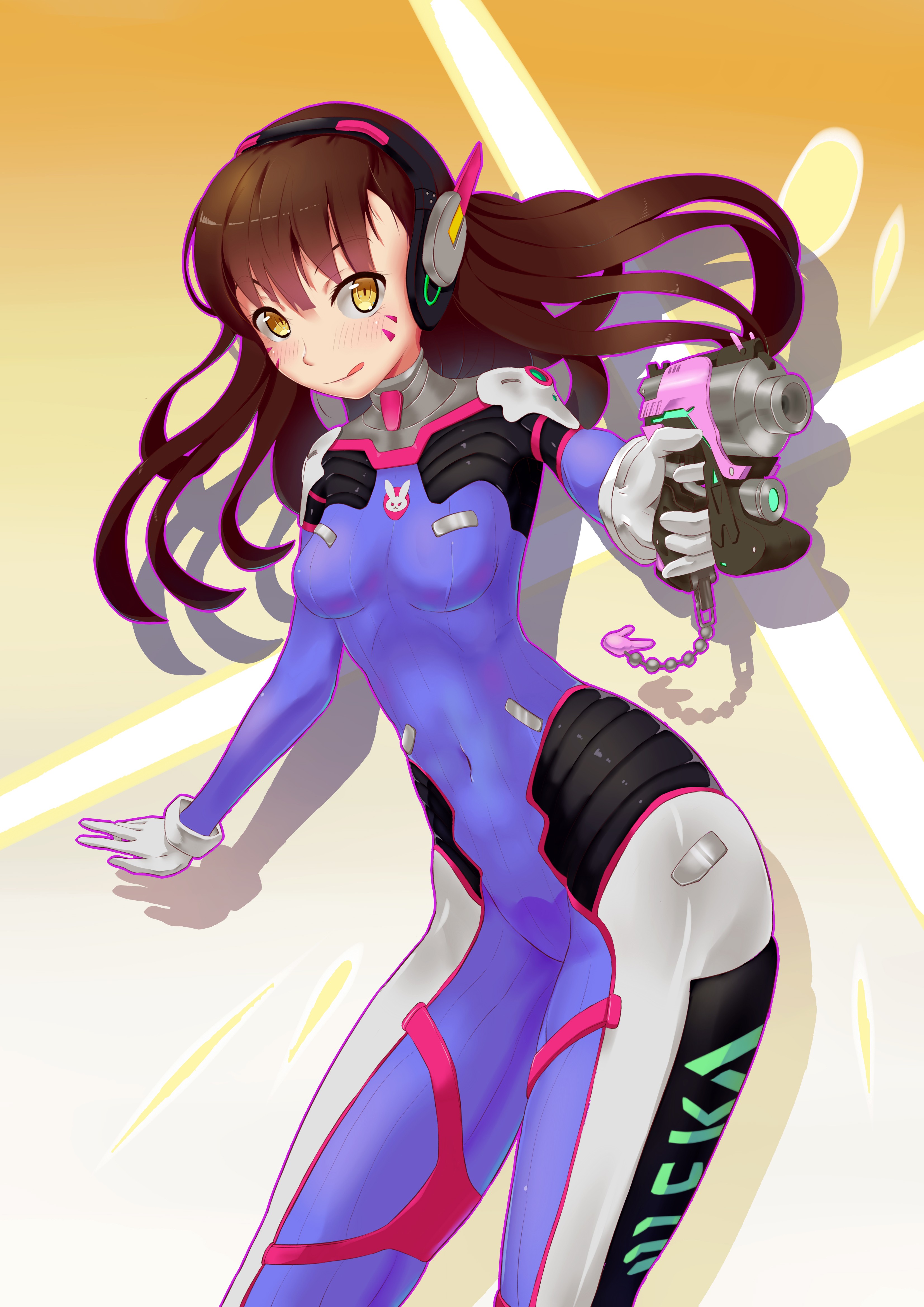 桌面上的壁纸动画 D Va 守望先锋 动漫