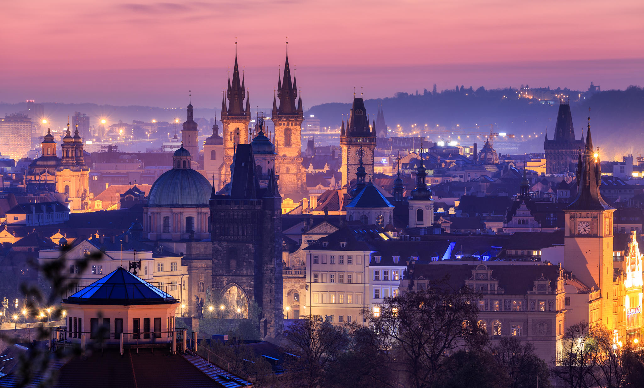 Wallpapers Czech Republic evening cityscape on the desktop