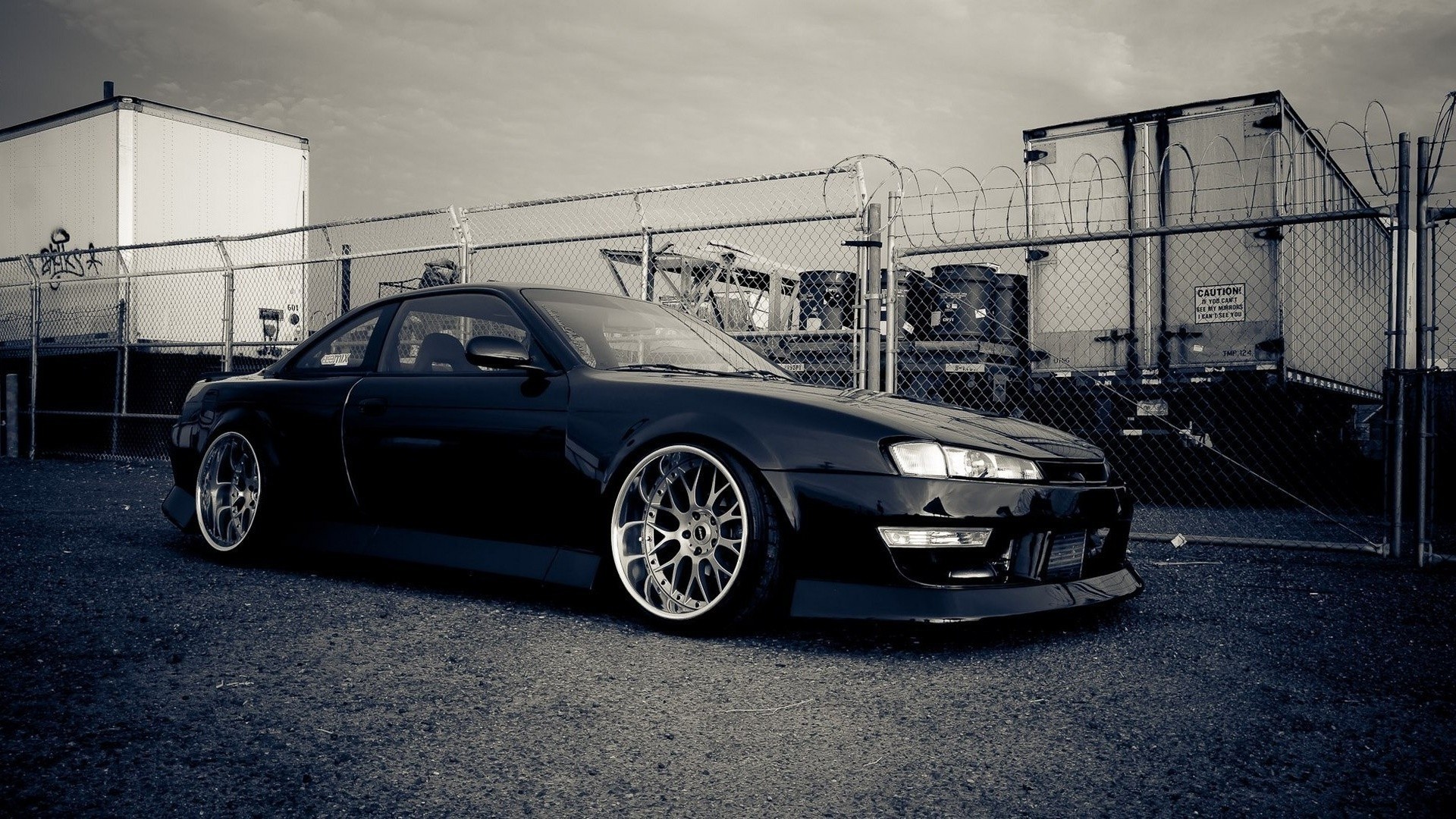 Free photo Nissan Silvia in monochrome photo