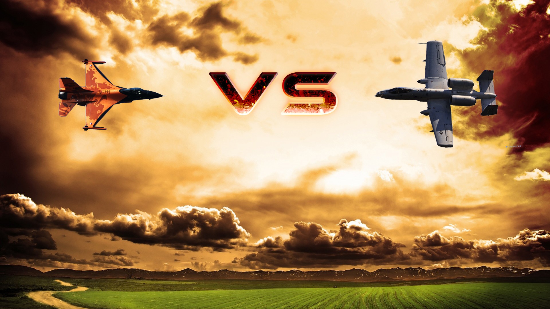 桌面上的壁纸红色 草地 天空