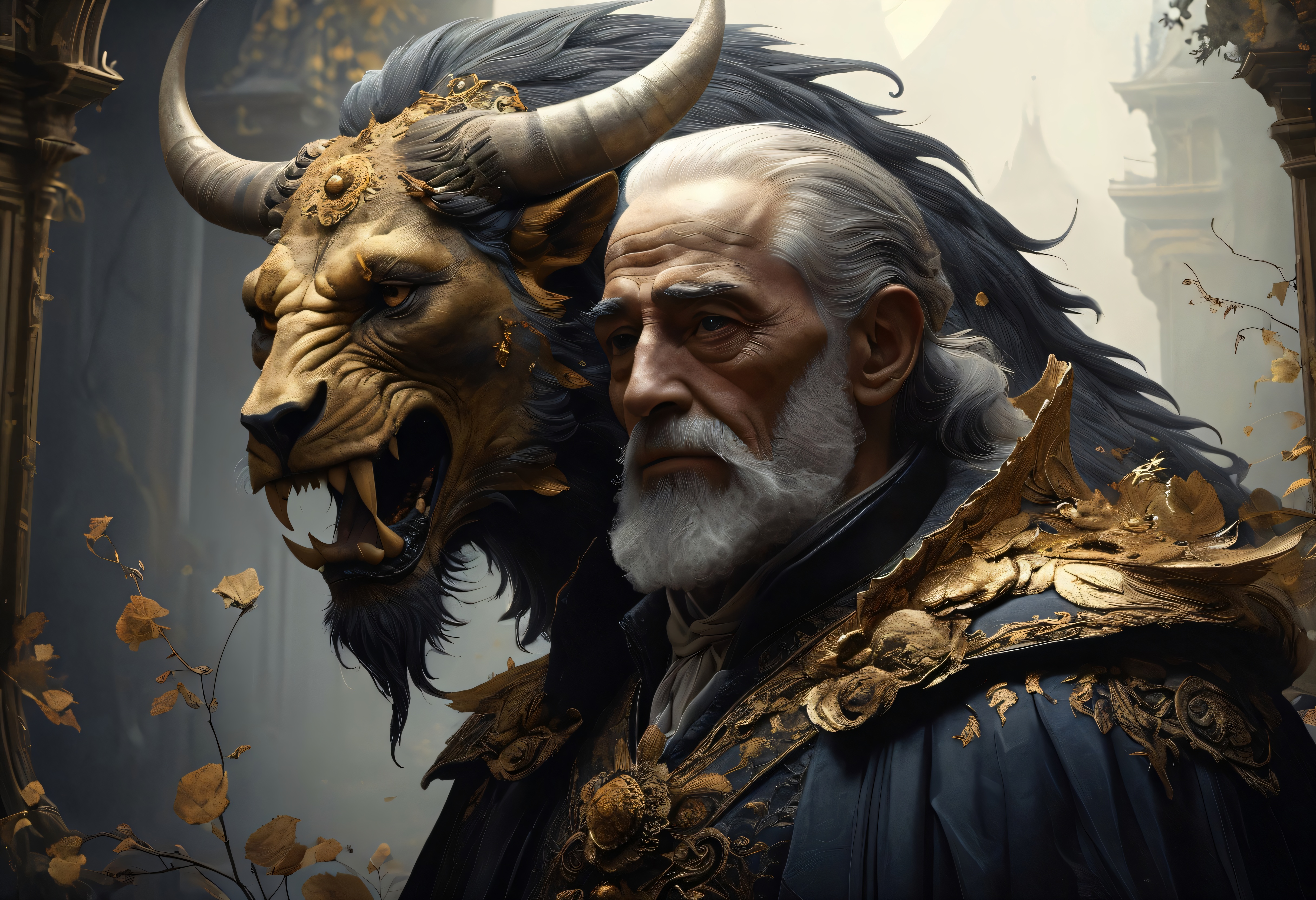 Бесплатное фото Зверь и хозяин