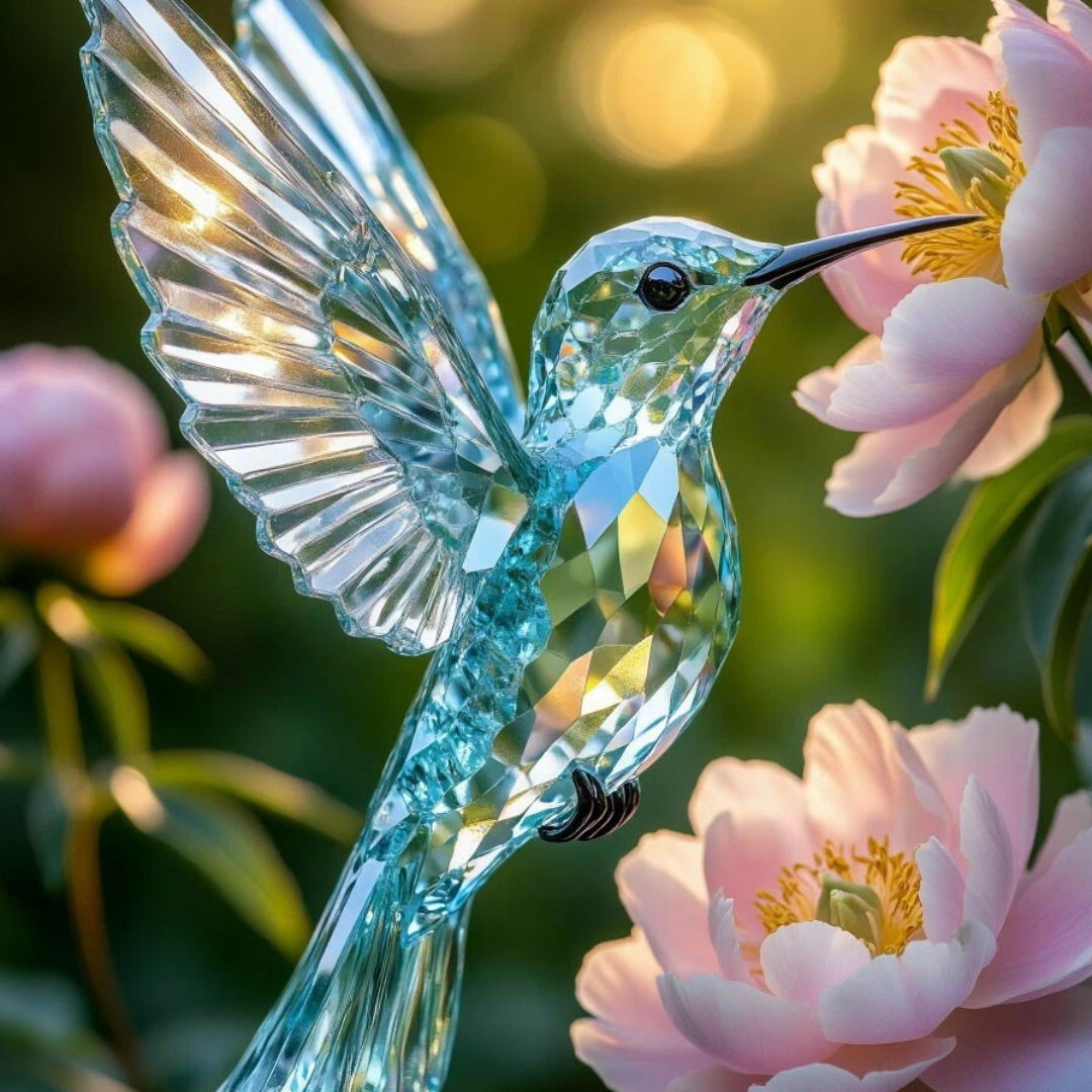 花上的水晶蜂鸟