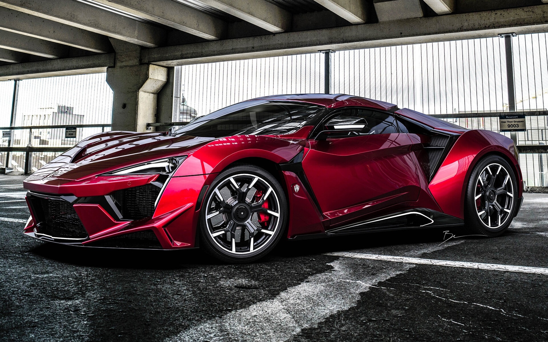 Free photo Bright red sports car