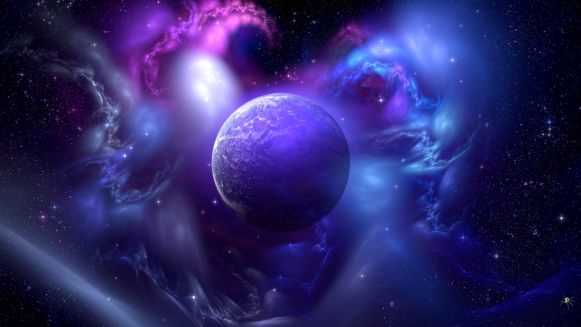 太空中的紫色宇宙尘埃