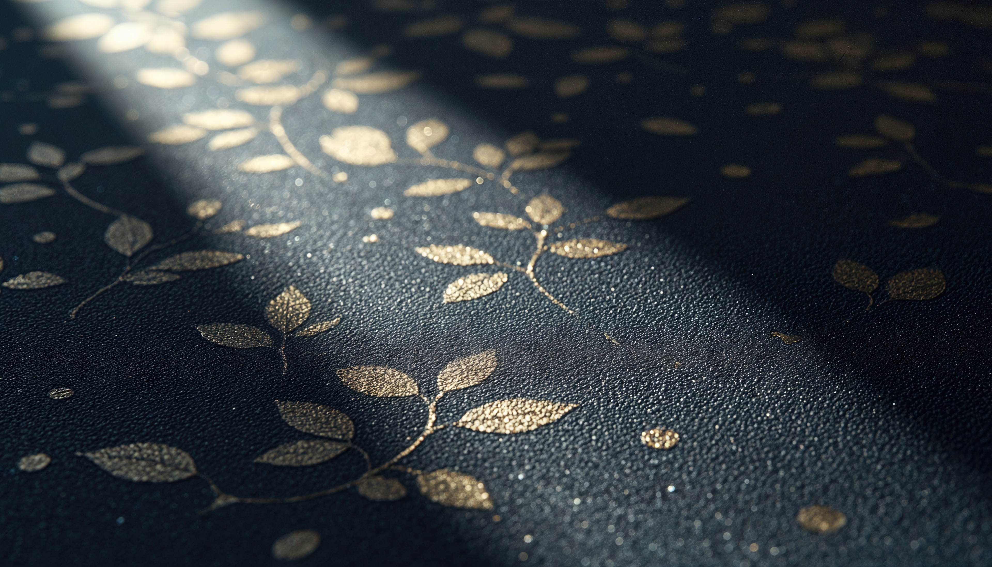 Wallpapers gold leaves floral ornament on the desktop