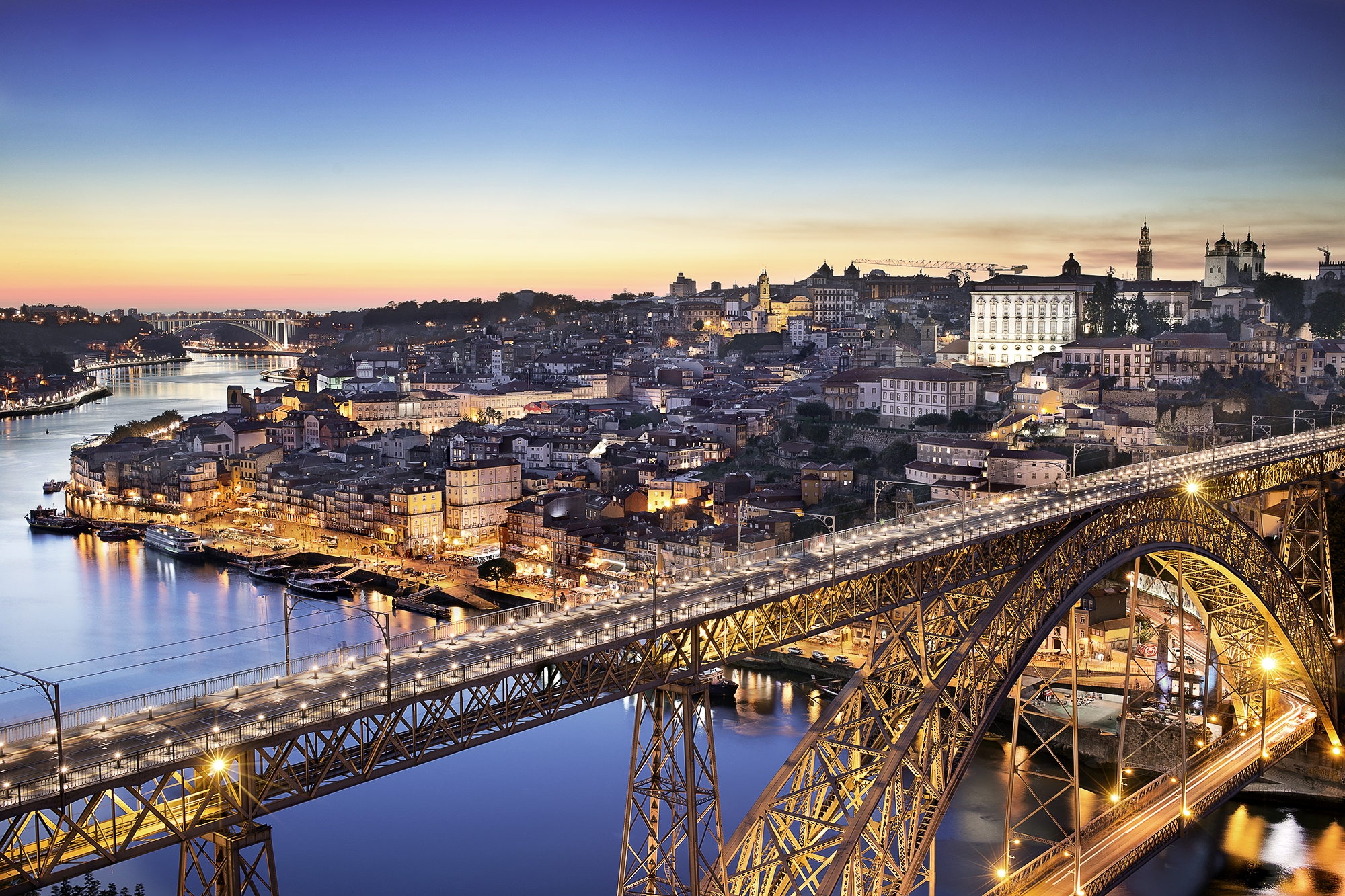 Wallpapers lu s I Bridge Ponte de don Luis the city at night on the desktop