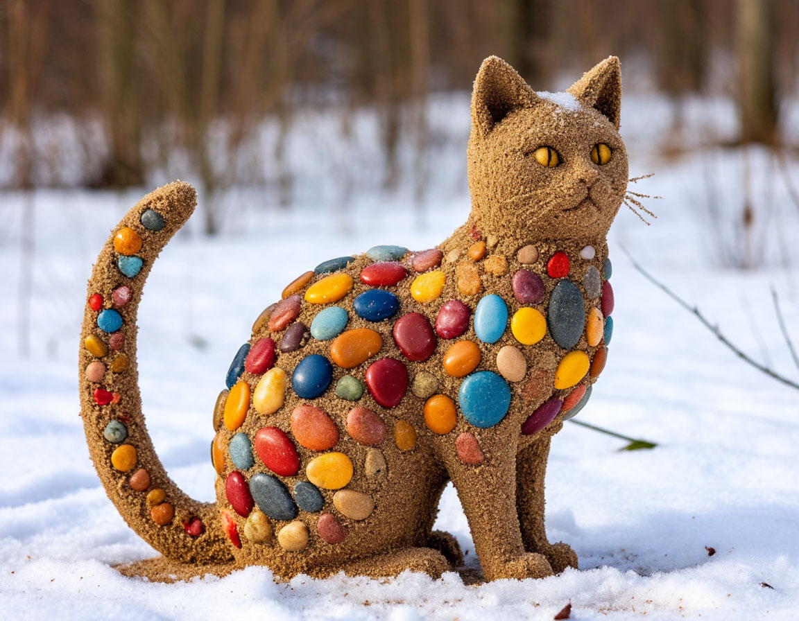 Бесплатная открытка Кот из песка