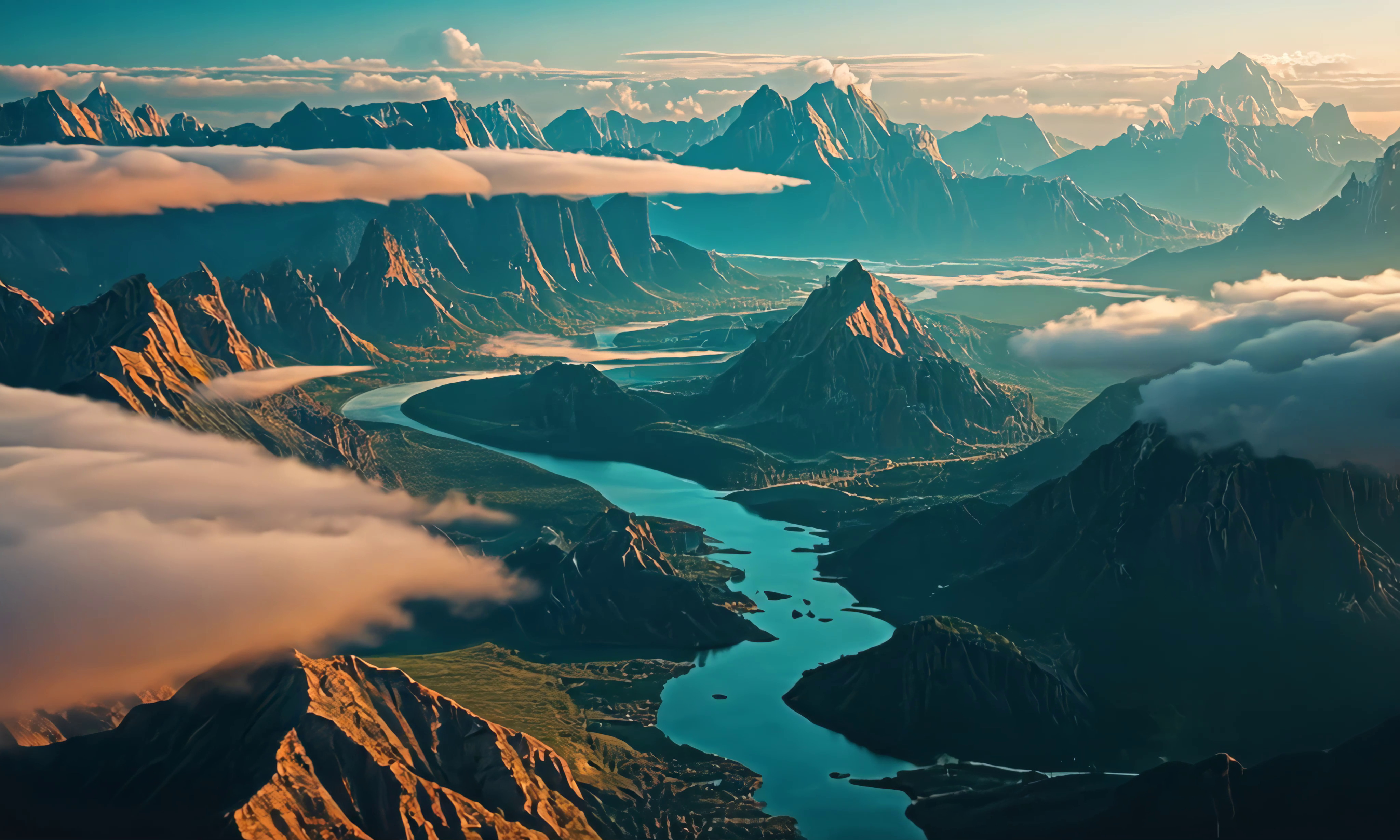 Полёт над горной долиной