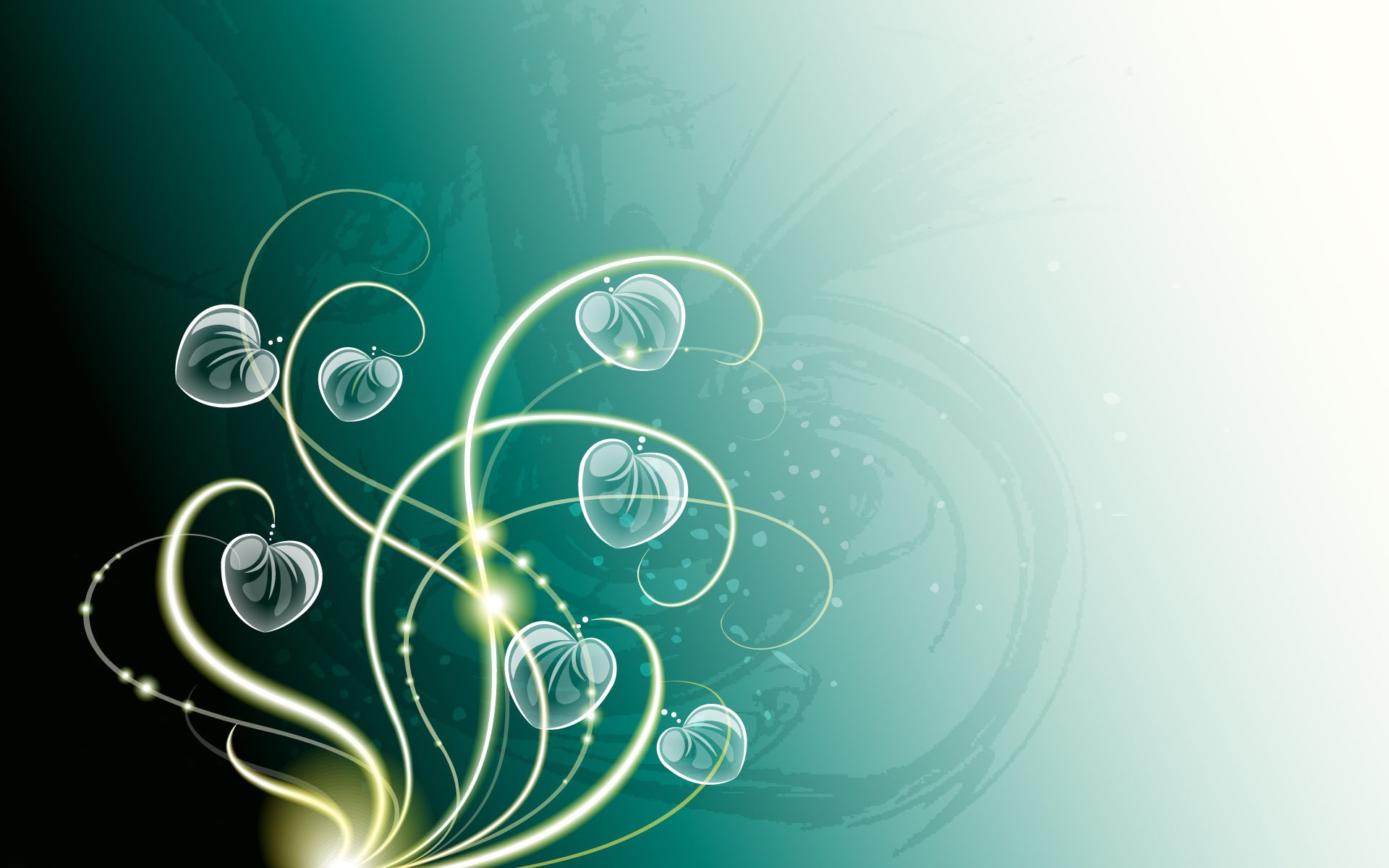Бесплатное фото Бирюзовый абстрактный фон с сердцами