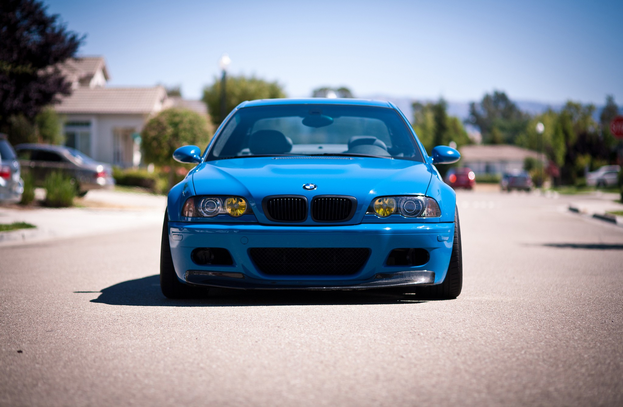 Free photo Wallpaper with blue bmw m3 e46