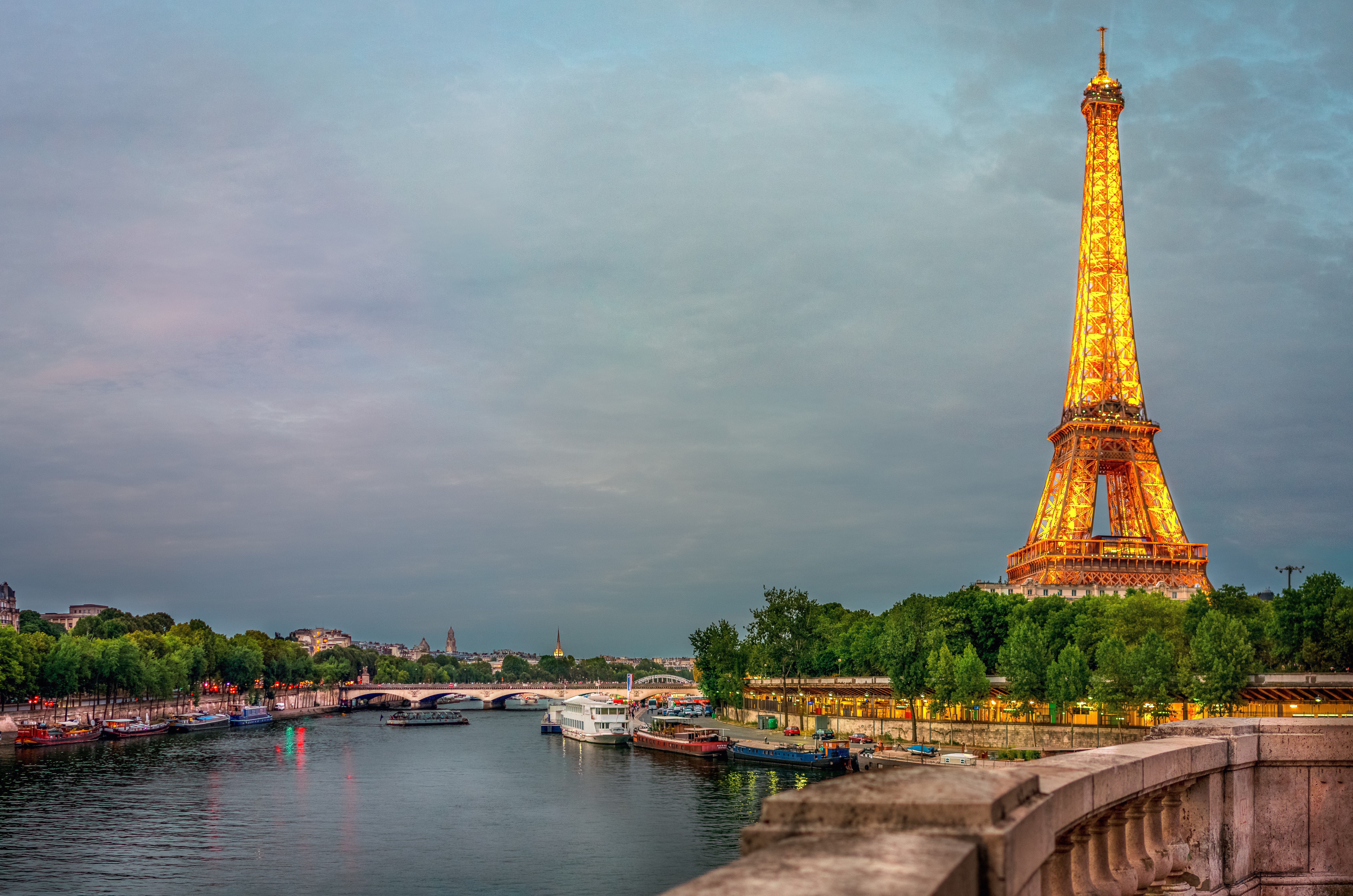 Wallpapers river Seine bridge road on the desktop