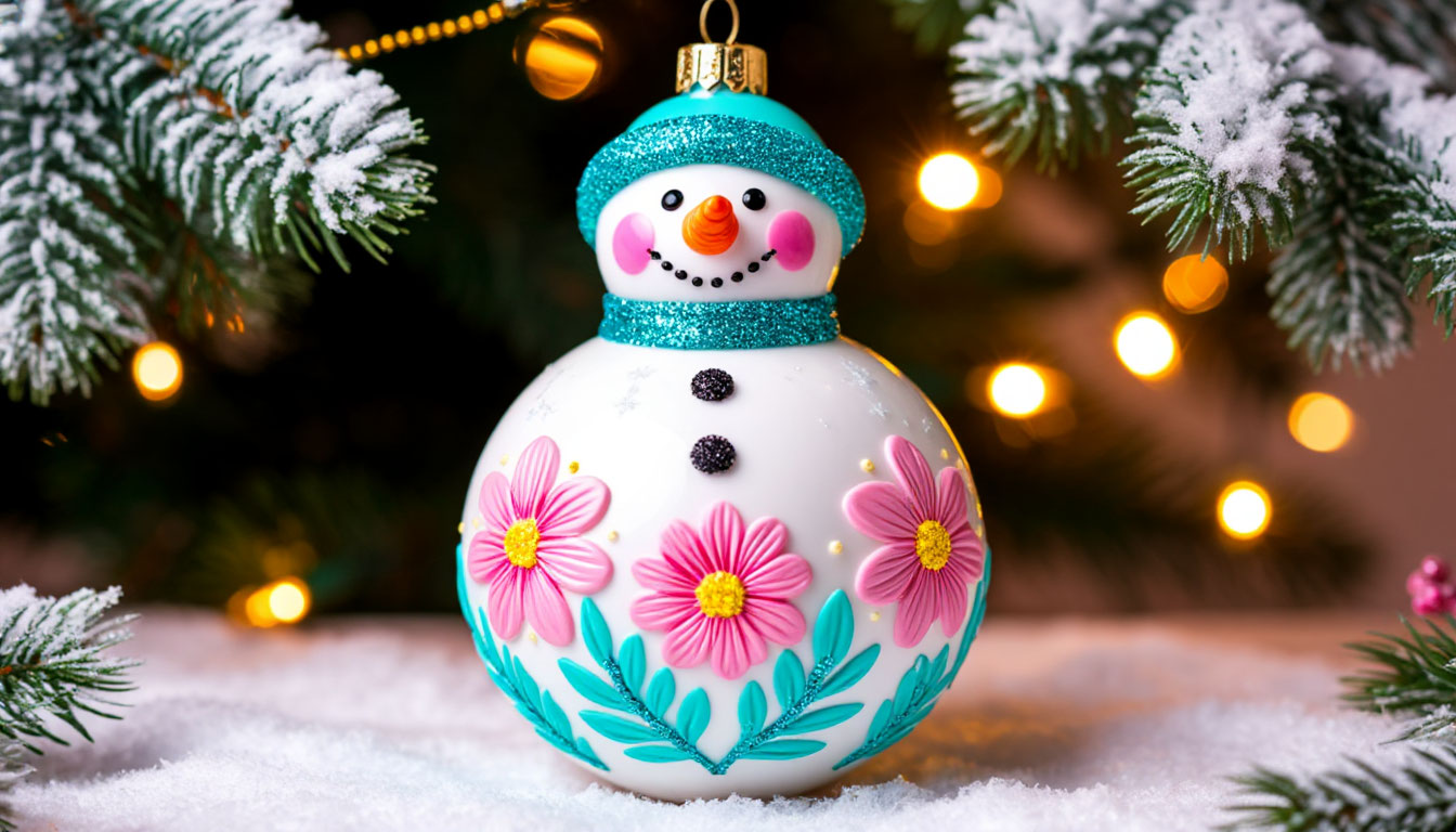 Бесплатная открытка Красивый снеговик.