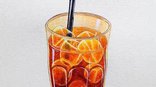 Бесплатное фото Рисунок бокала с колой