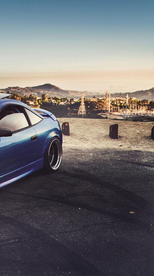 Бесплатное фото Картинка с синим митсубиси эклипс