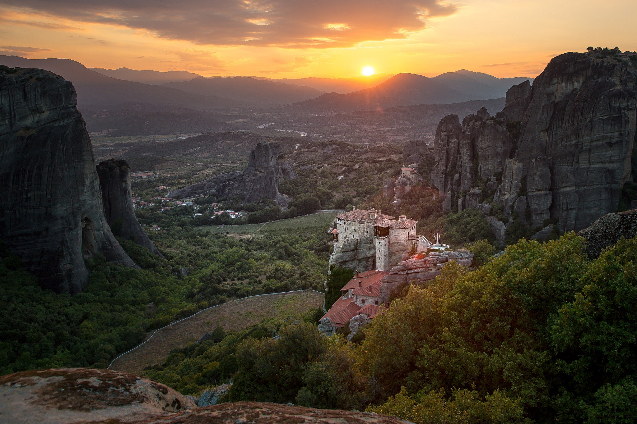 Wallpapers evening Greece landscapes on the desktop