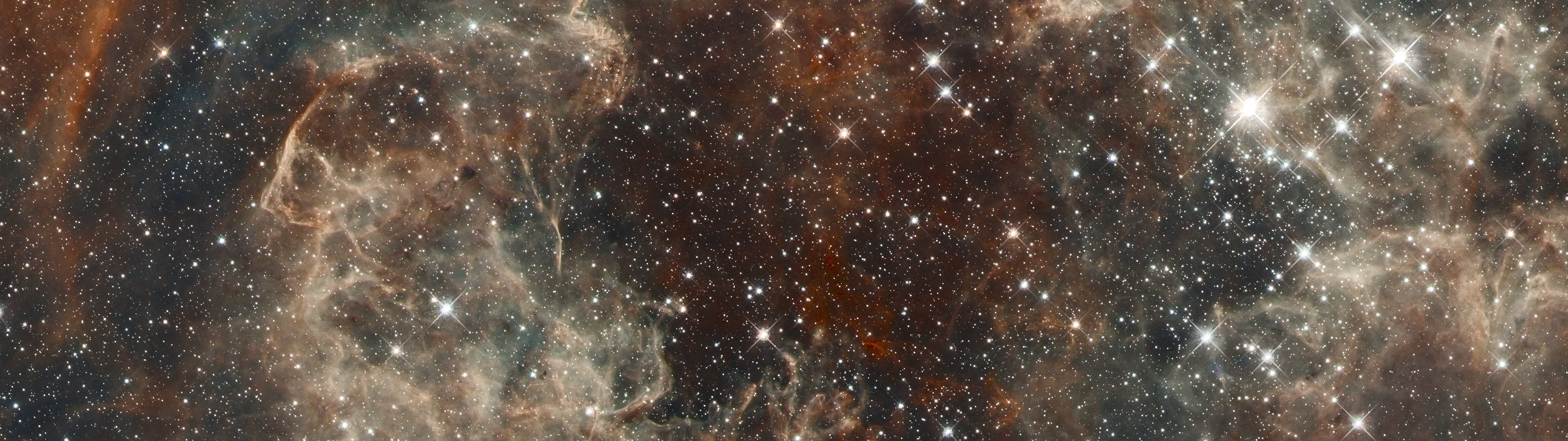 Wallpapers colorful galaxy multiple display on the desktop