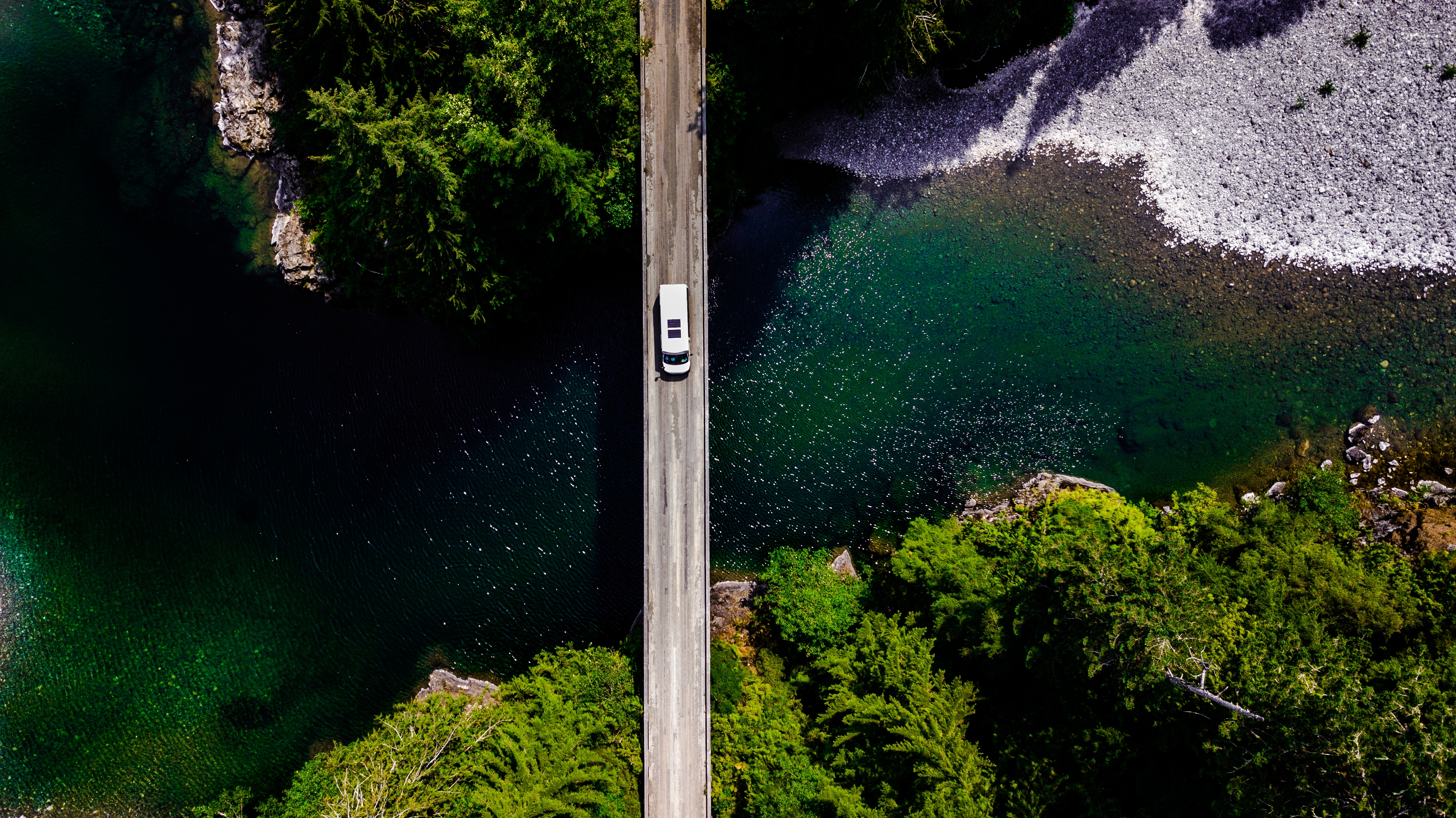 Обои обои мост река вид сверху на рабочий стол