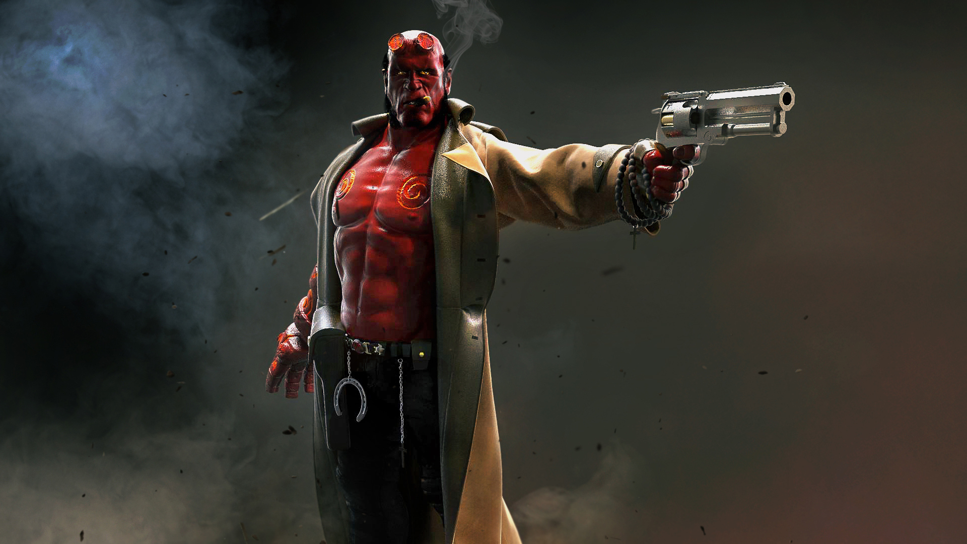 Wallpapers Hellboy digital art movies on the desktop