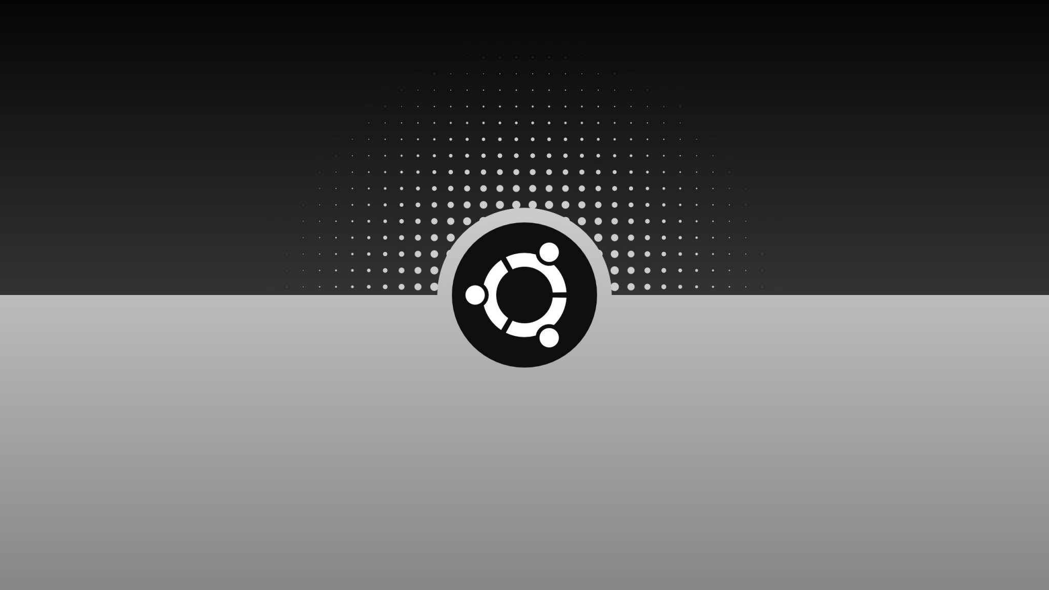 Бесплатное фото Логотип операционной системы Ubuntu на чёрно белом фоне