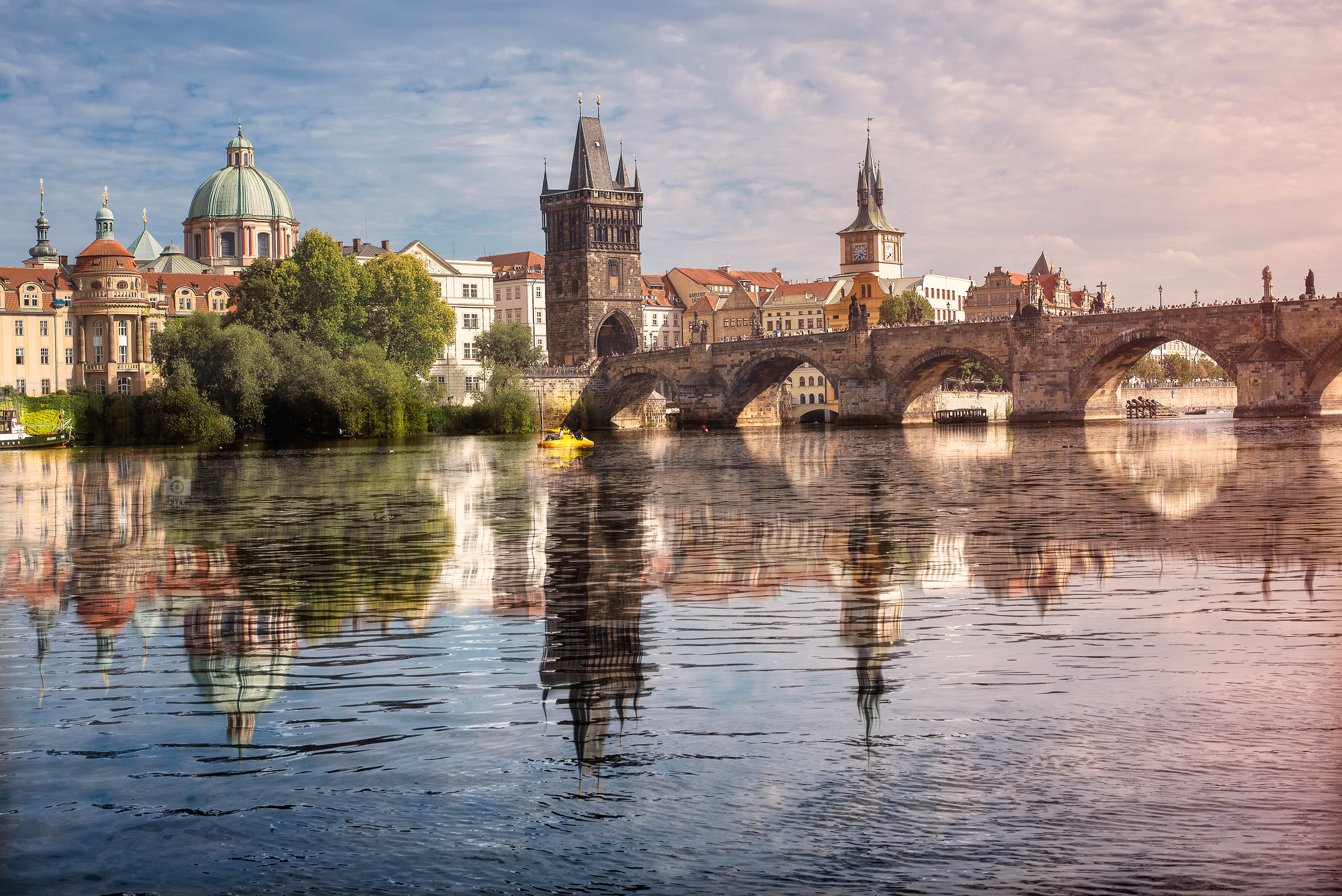 Wallpapers Charles bridge Czech Republic sunset on the desktop