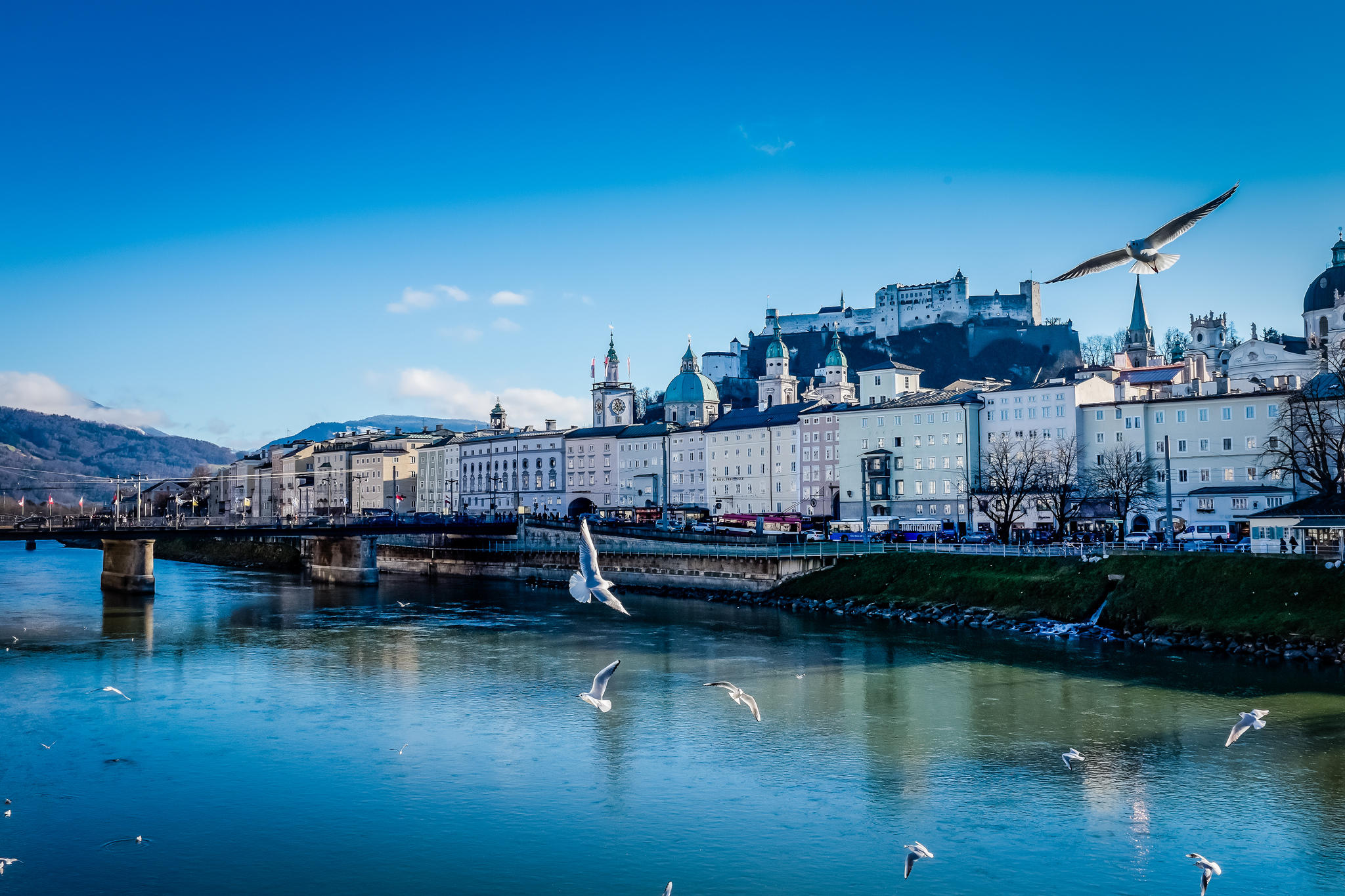 Wallpapers Austria evening houses on the desktop