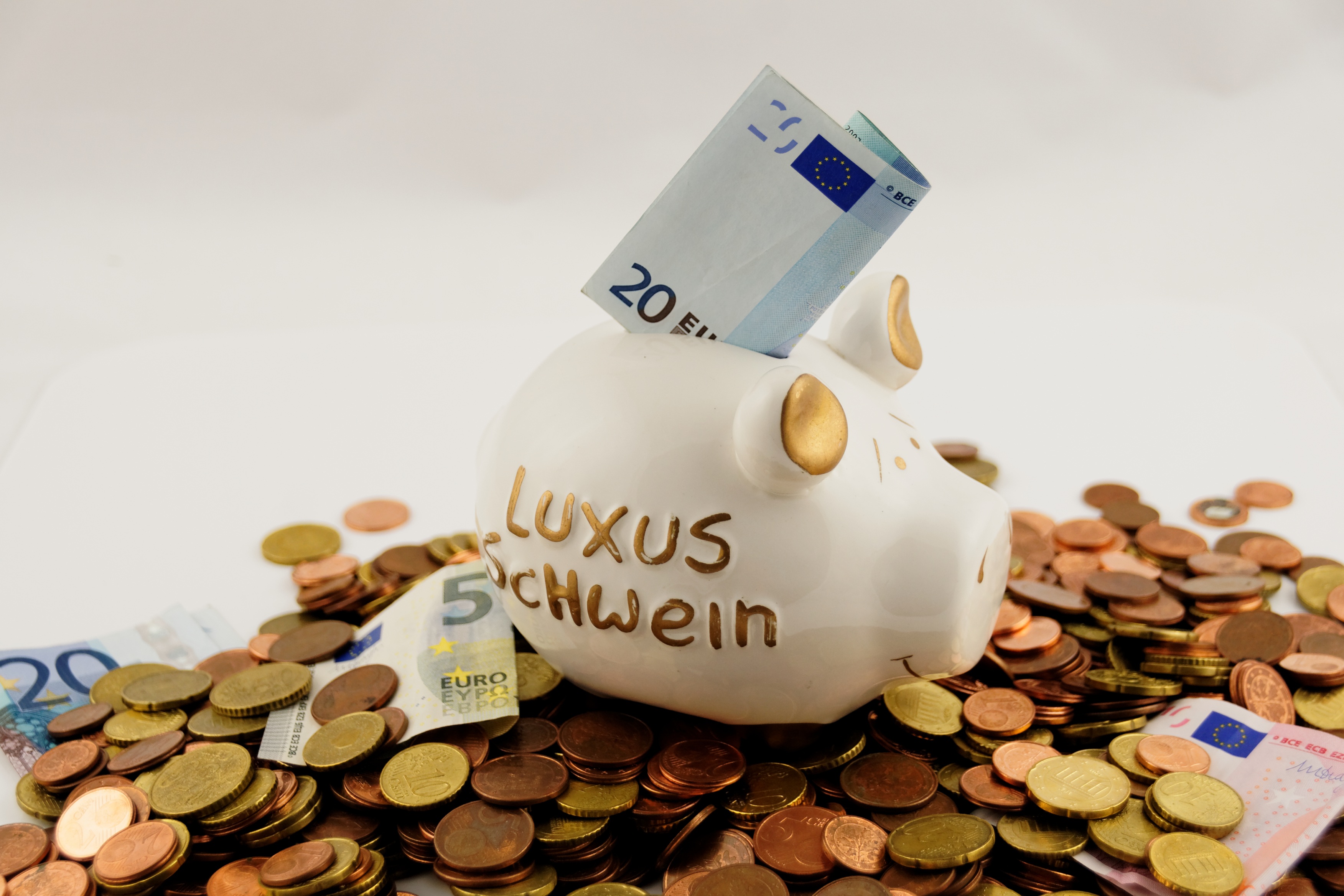 Free photo Piggy bank with euros