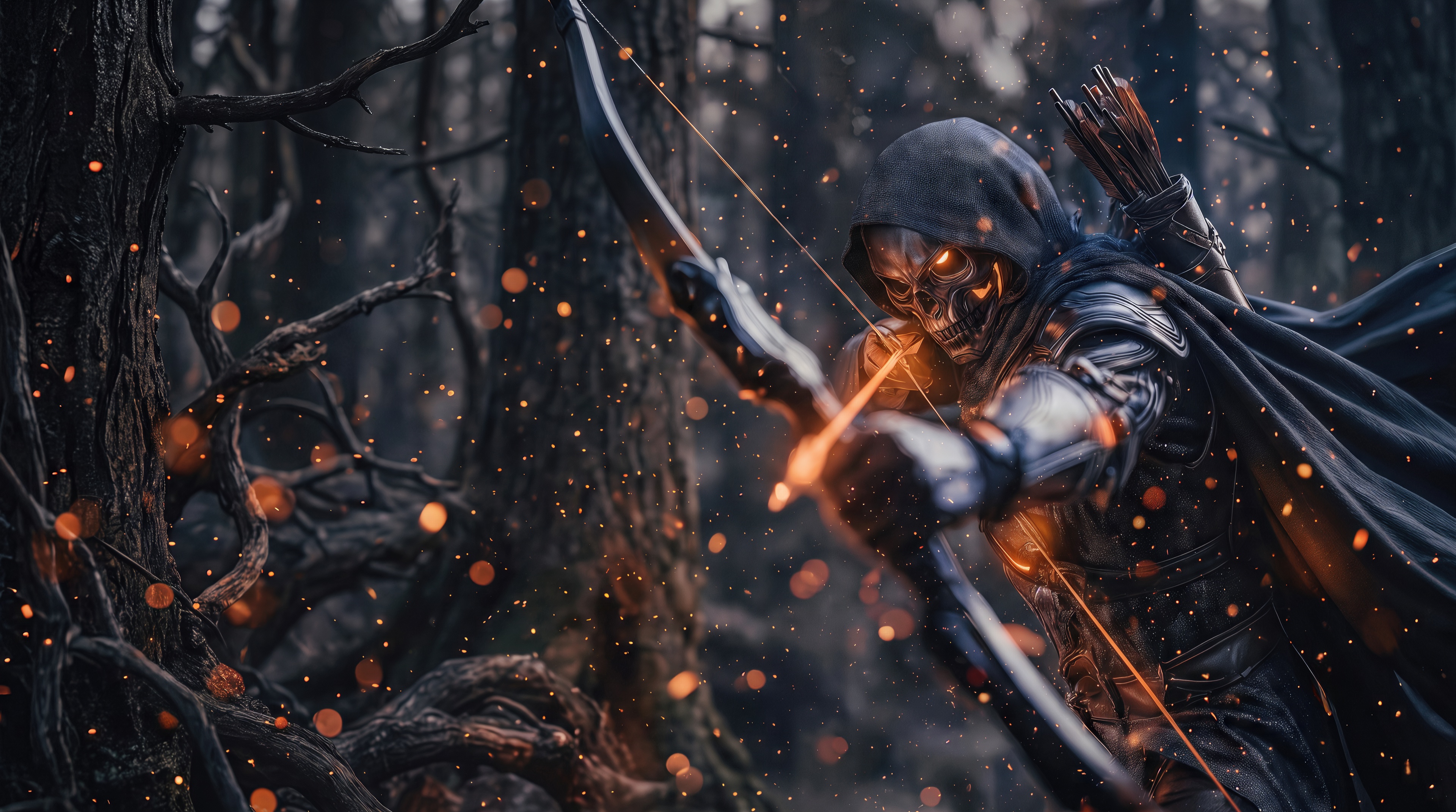 Wallpapers archer warrior skeleton on the desktop