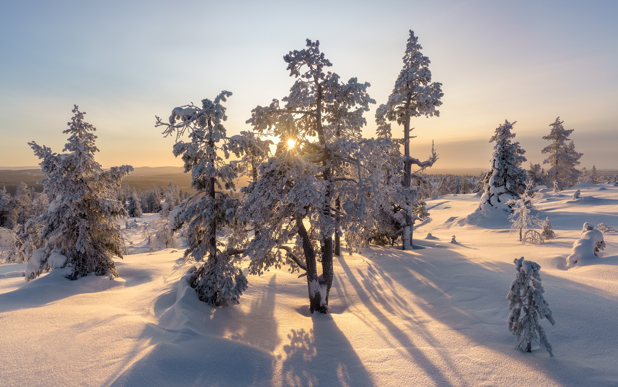 Wallpapers landscapes evening sunny weather on the desktop