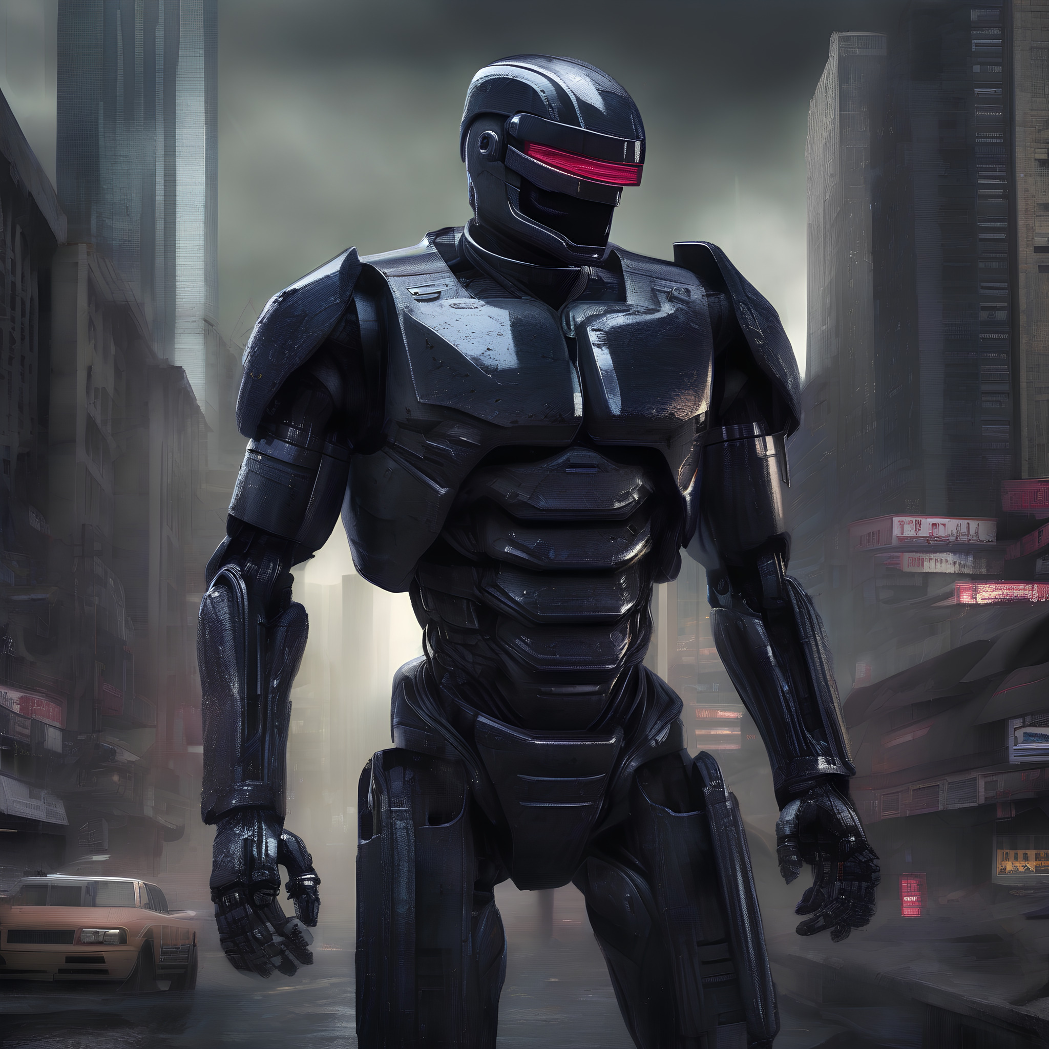 Бесплатное фото Dark robocop