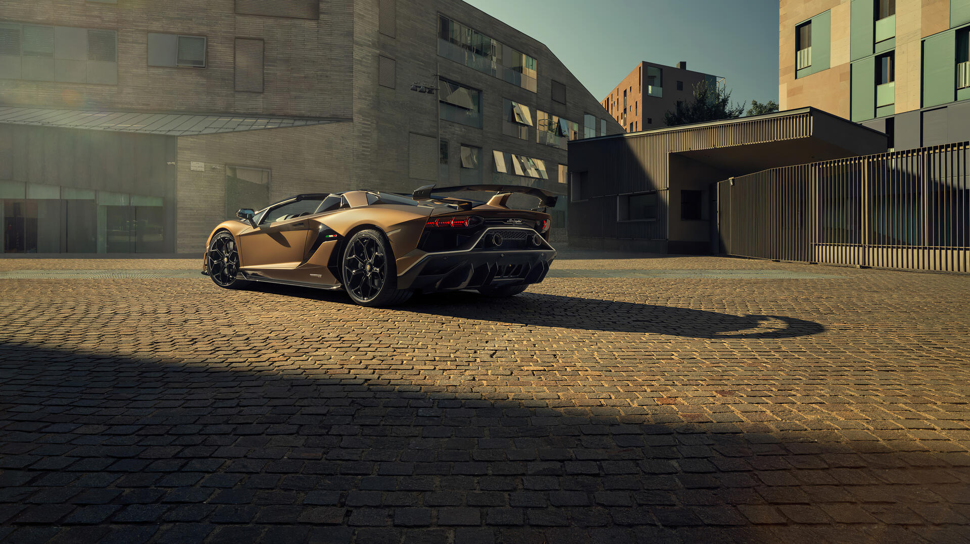 Lamborghini Aventador SVJ in brown rear view · 1920x1080 Full HD free ...