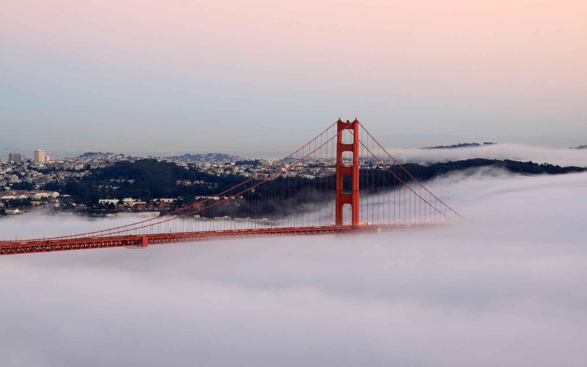 Обои Сан-Франциско мост туман на рабочий стол