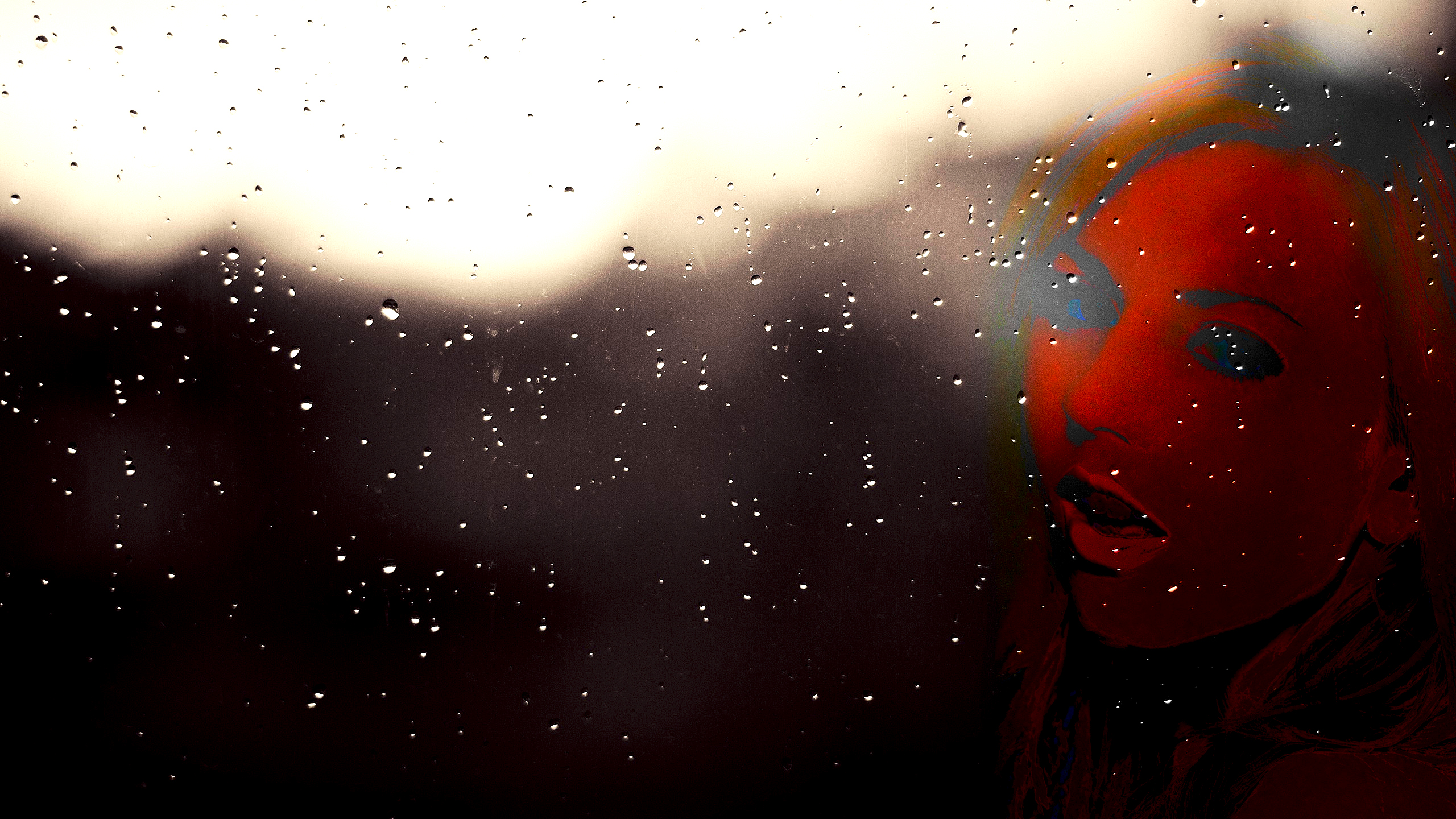 Wallpapers illustration red rain on the desktop