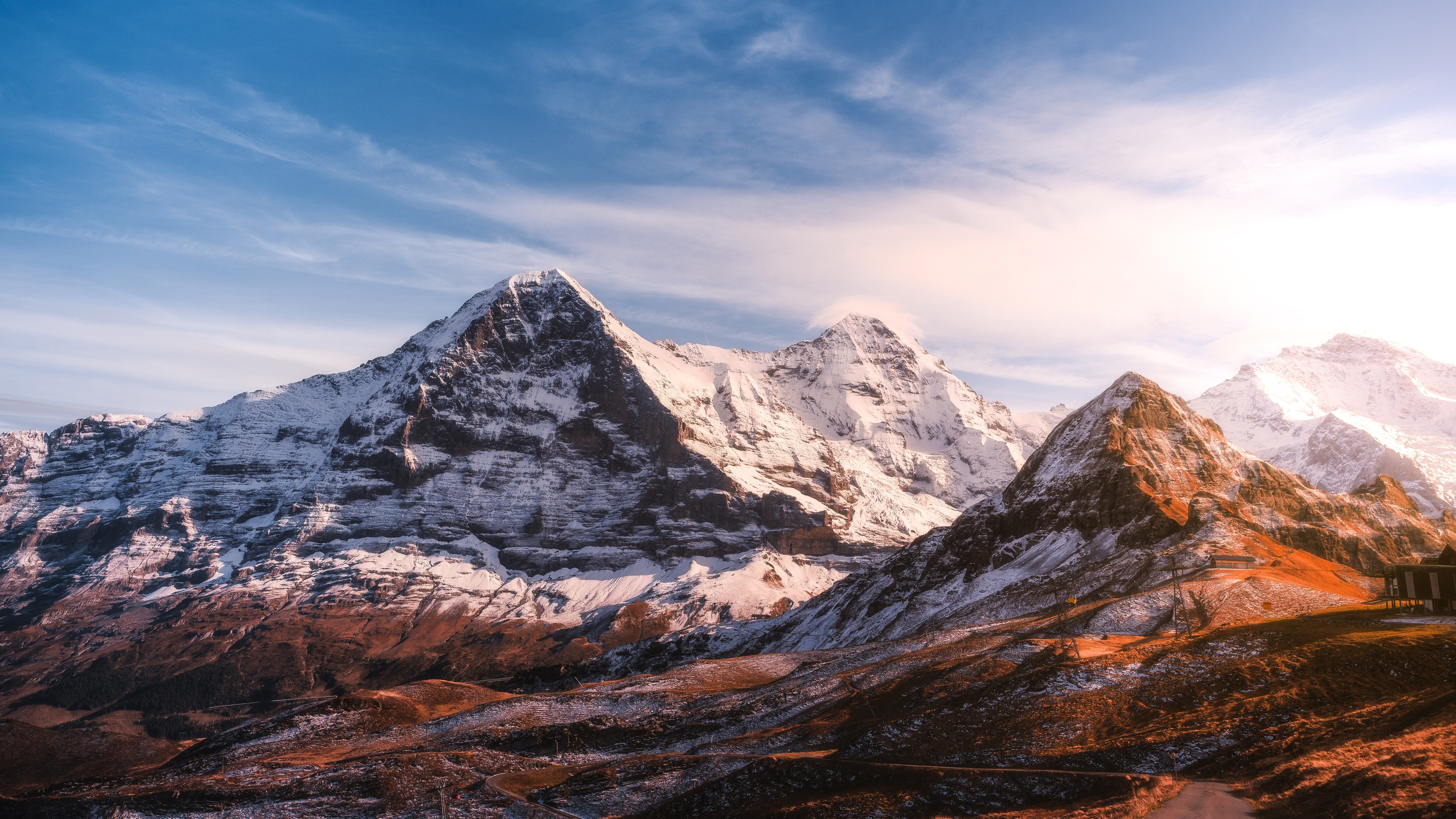 Wallpapers snow on the mountains snow on the peaks mountains on the desktop