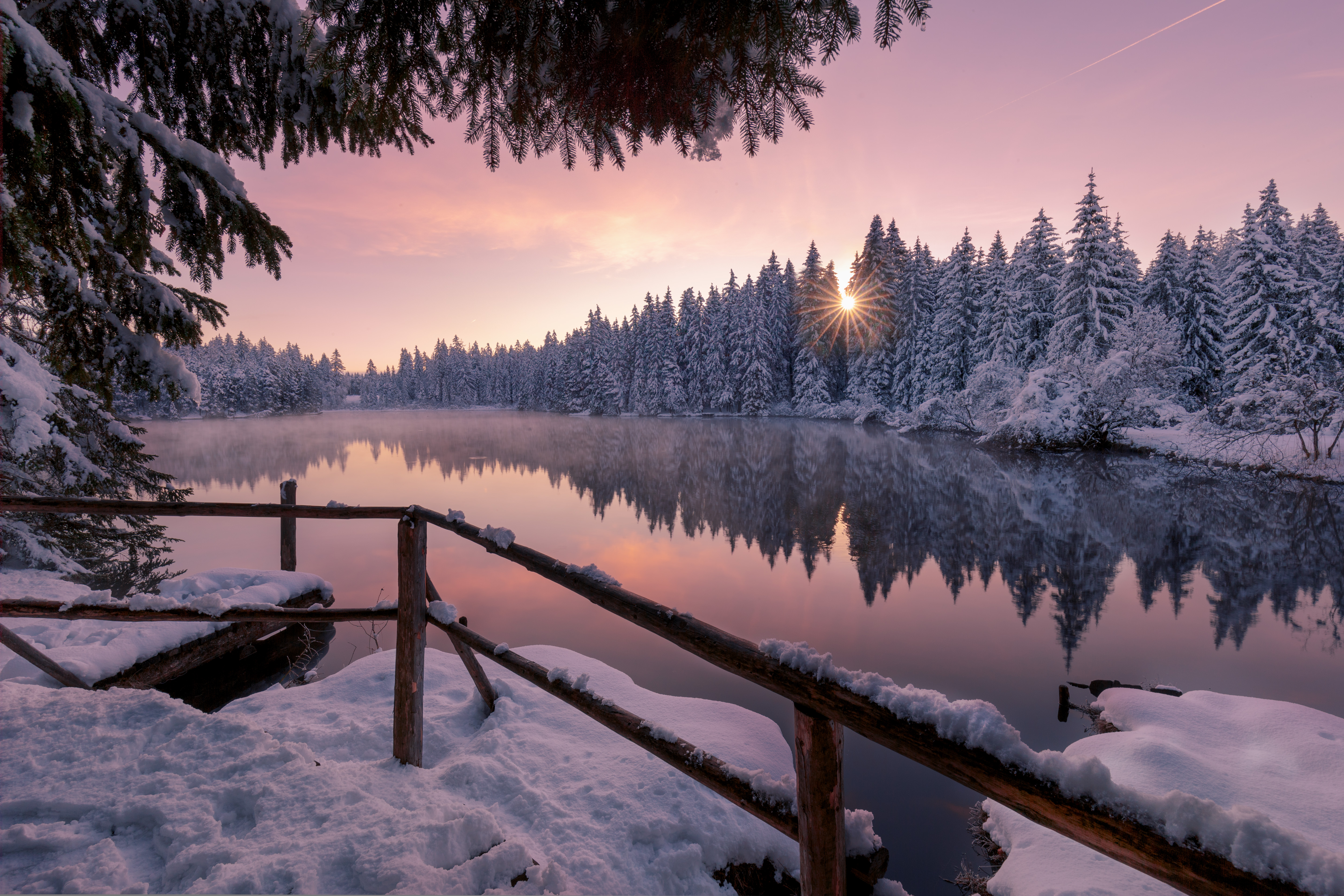 Free photo Winter sunrise in Switzerland