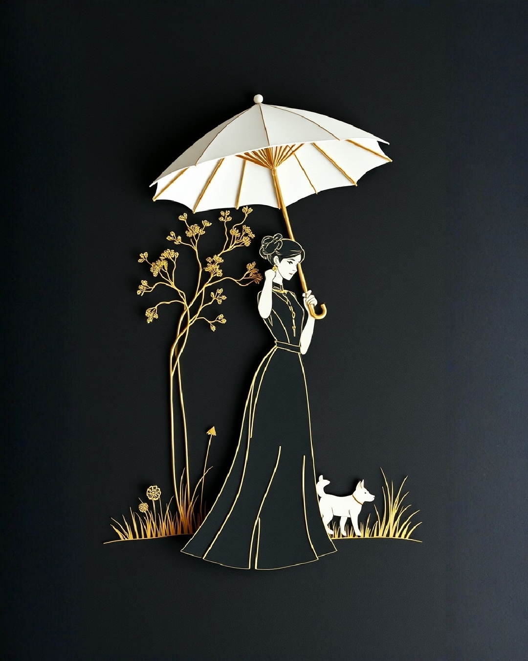 Дама с зонтиком и собакой