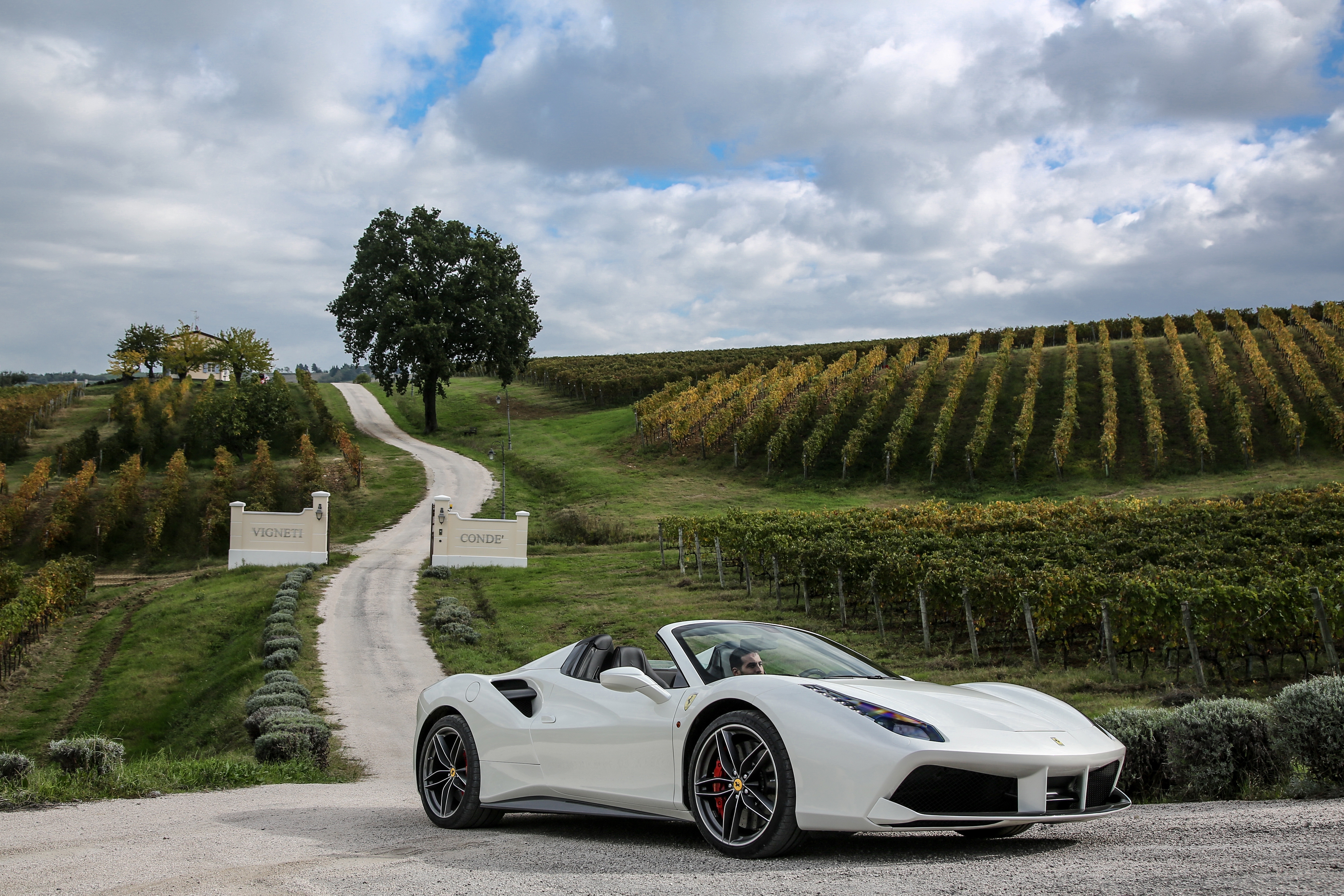 Обои Ferrari 488 Spider белый автомобили на рабочий стол