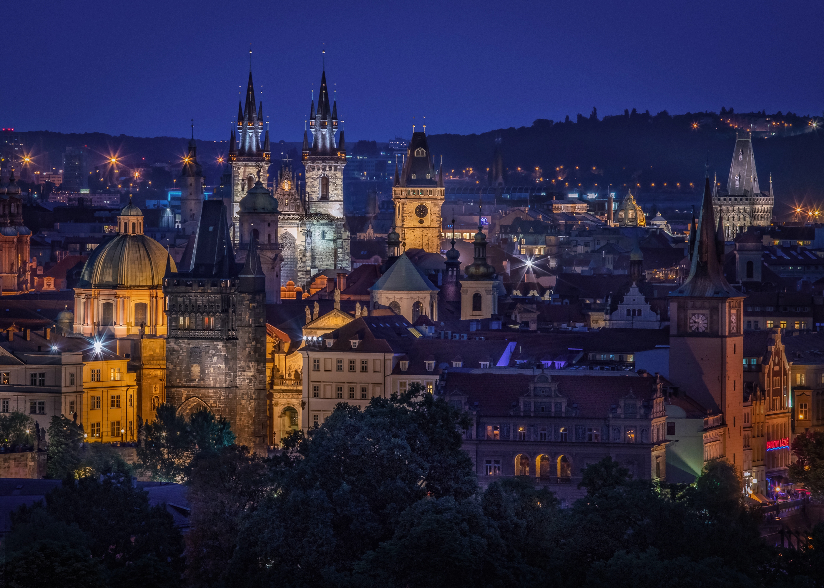 Wallpapers Prague twilight Czech Republic on the desktop