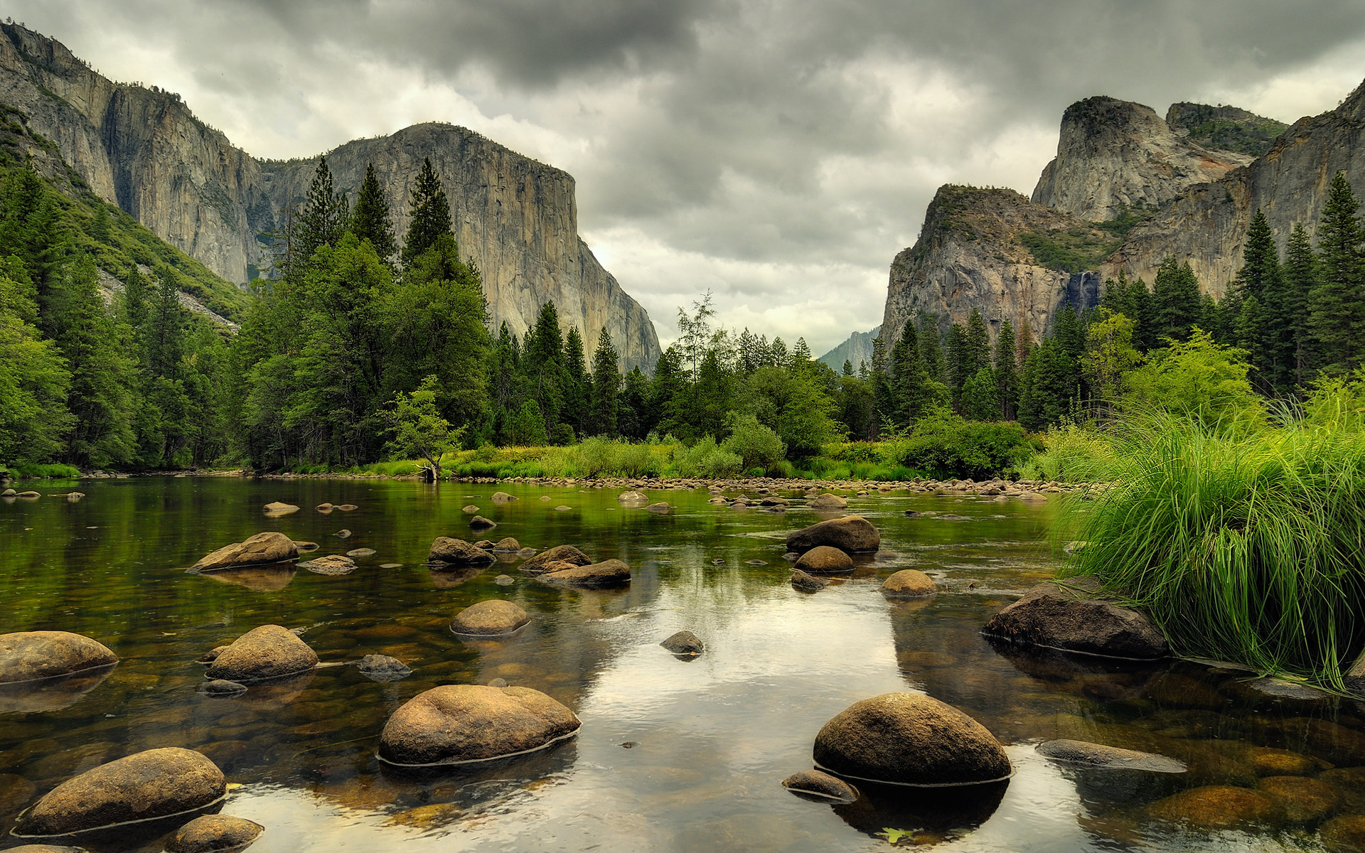 Wallpapers stones in the water sky rocks on the desktop