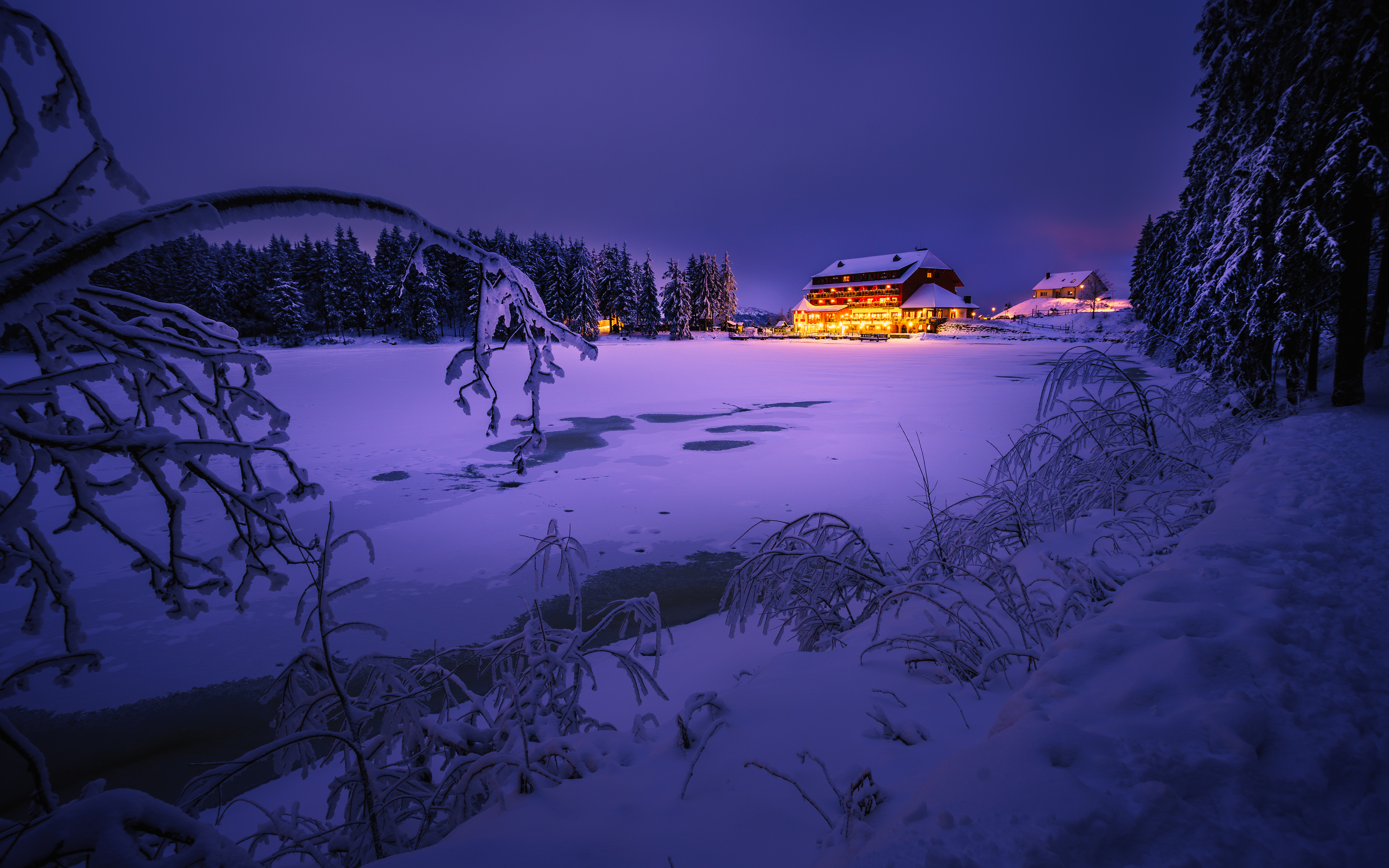 Wallpapers Mummelsee at dusk black forest Germany on the desktop