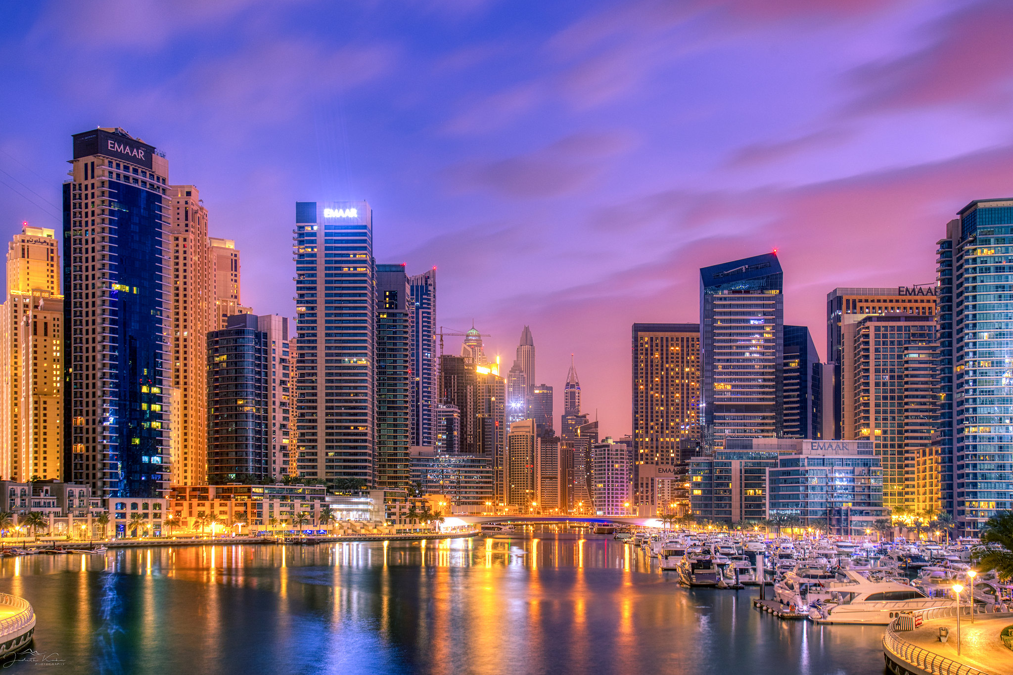 Wallpapers Dubai United Arab Emirates evening city on the desktop