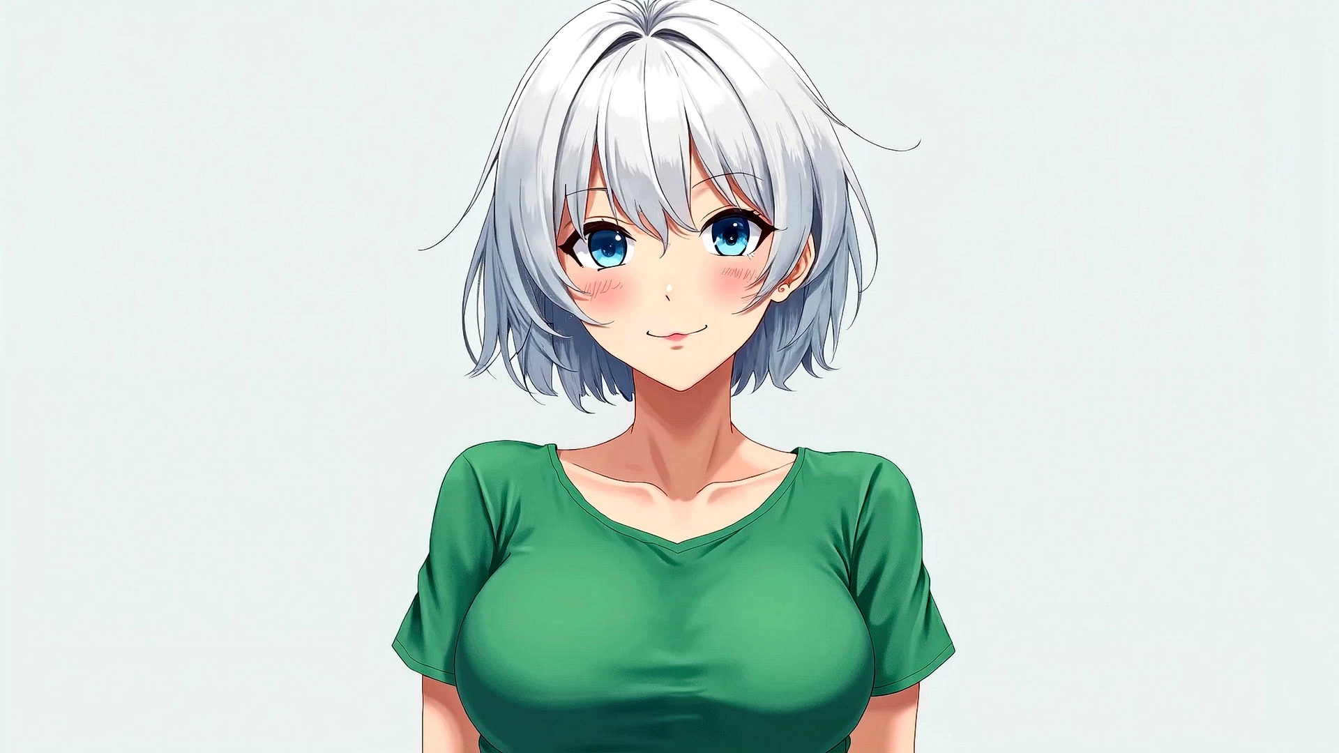 免费照片白色背景上的金发女孩肖像