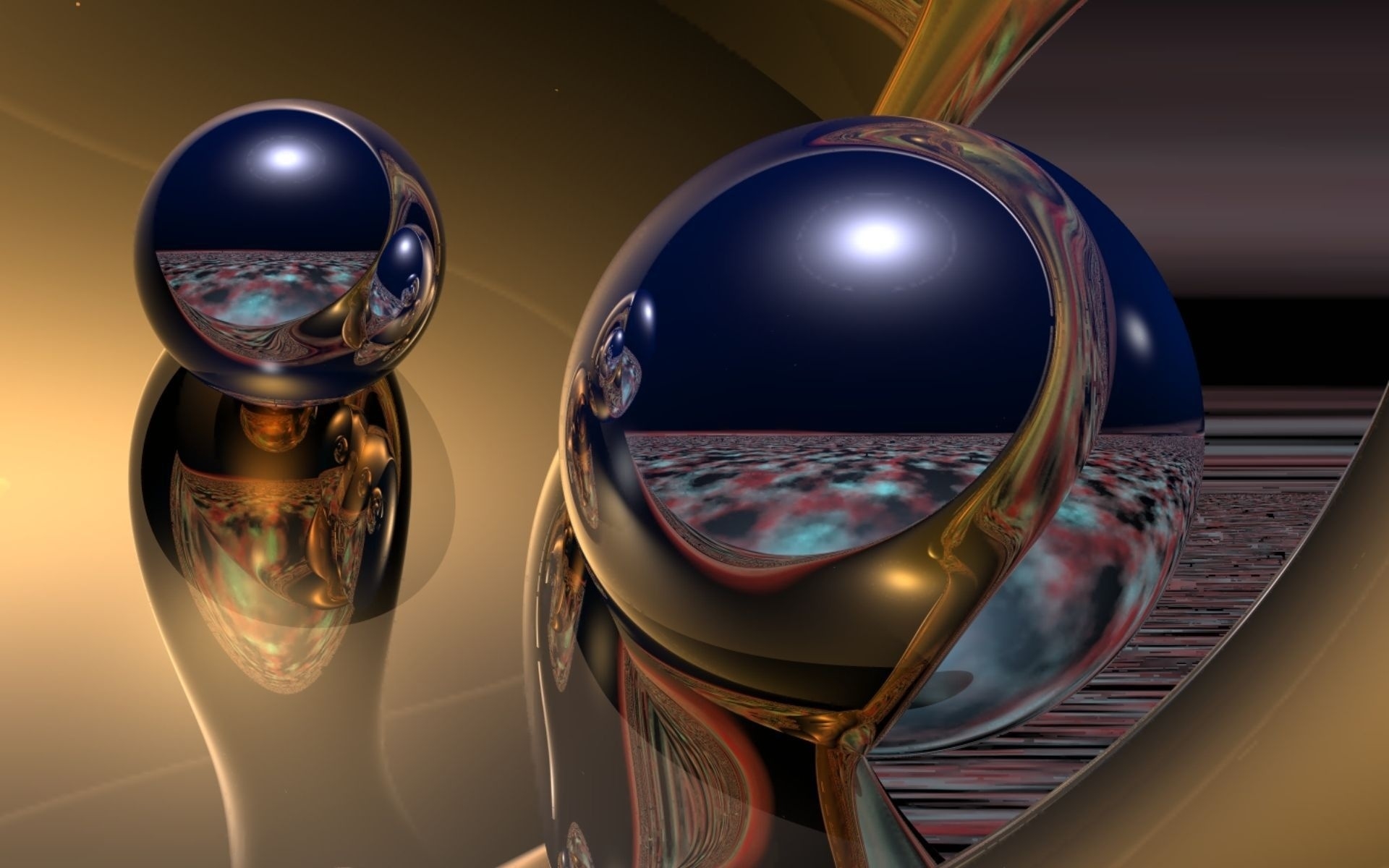 免费照片带有空间反射的球面圆