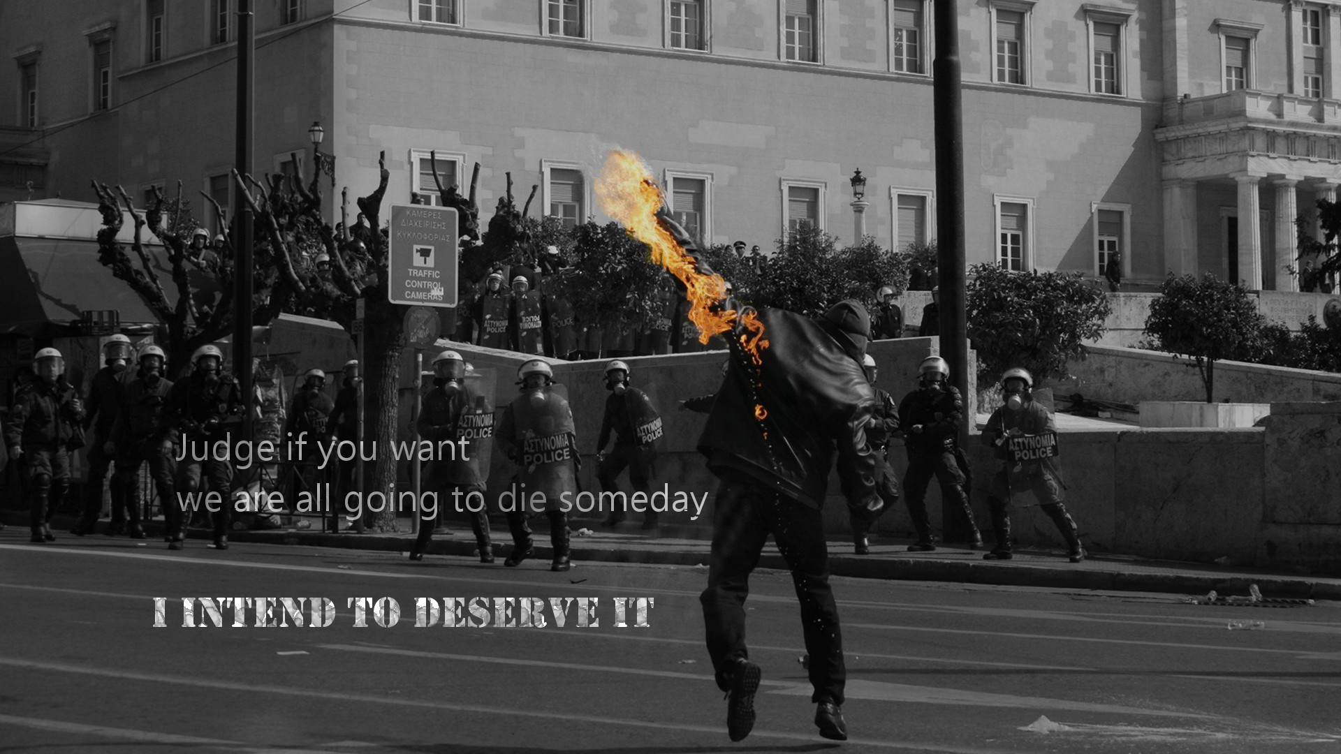 Wallpapers black police monochrome on the desktop