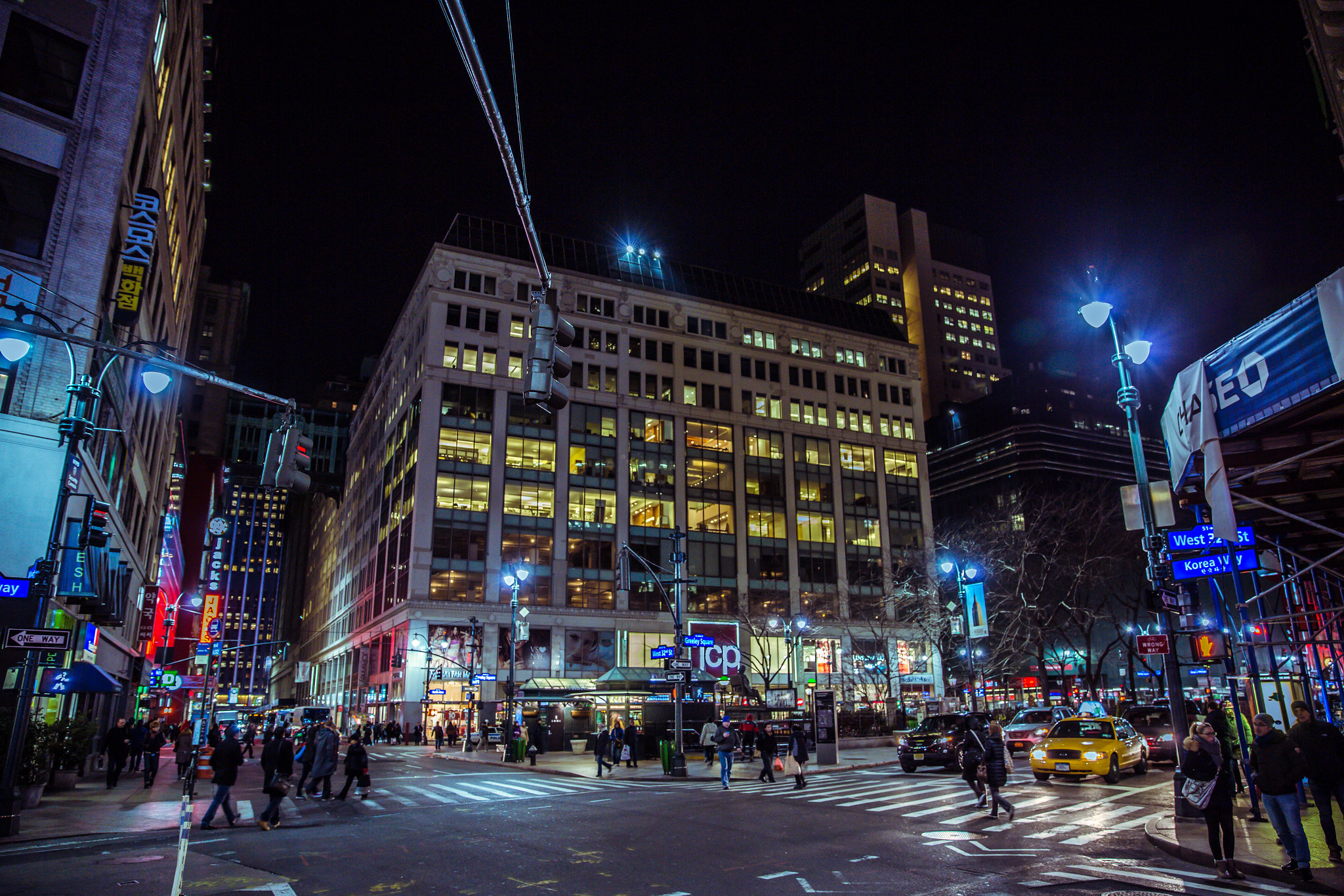 Wallpapers lights night city New York on the desktop