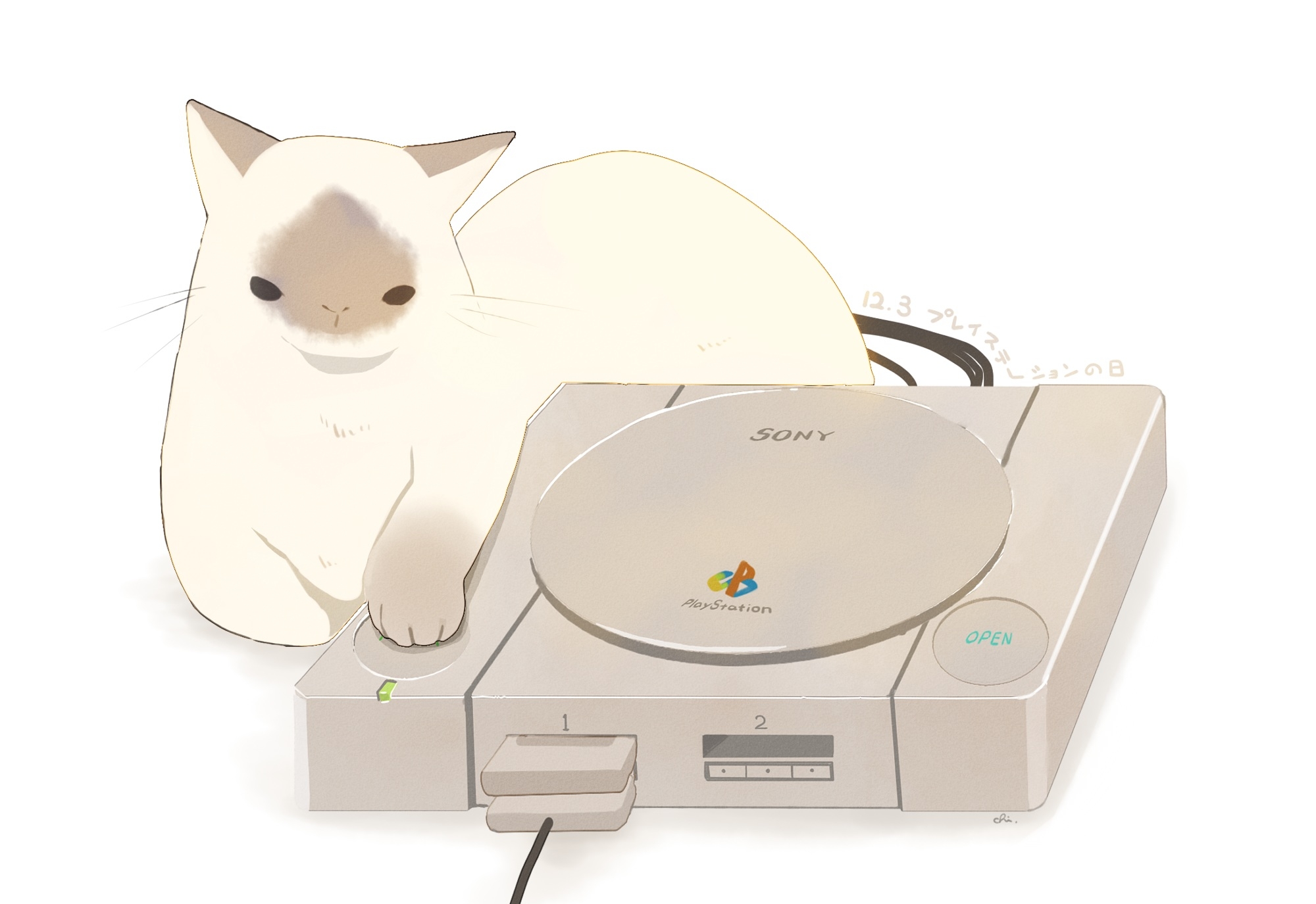 Обои произведение искусства anime cat playstation 2 на рабочий стол