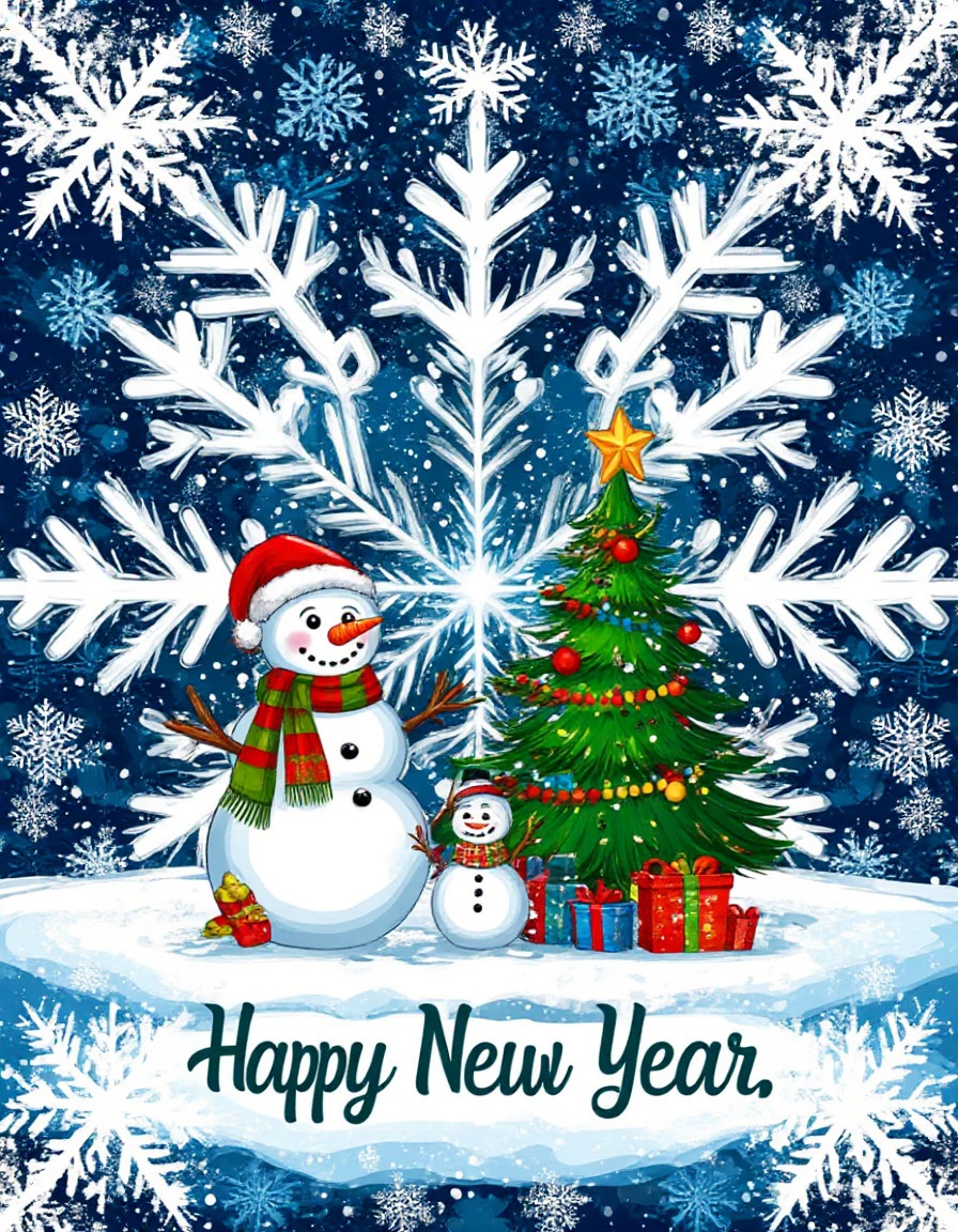 Бесплатная открытка С новым годом, друзья.