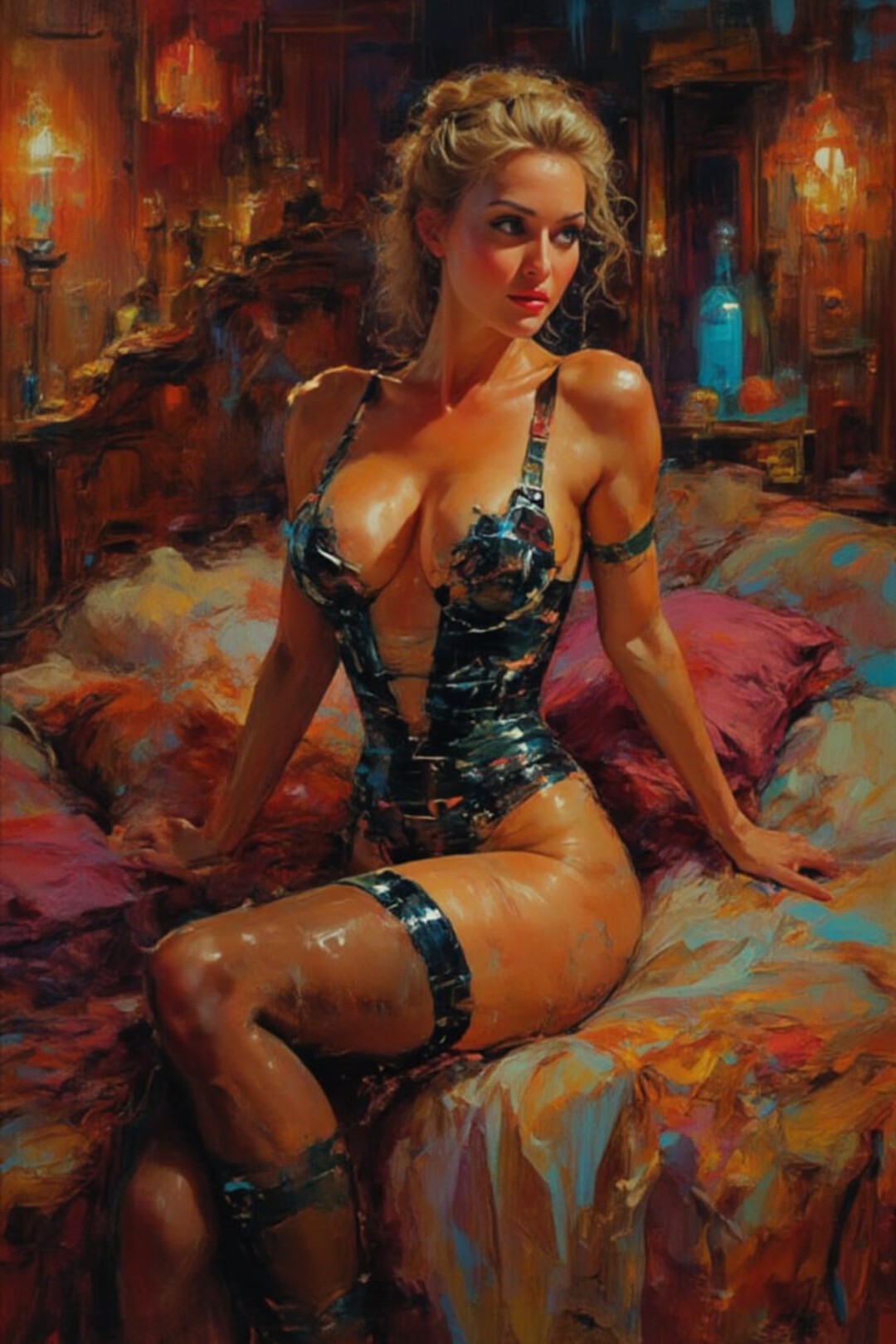 Картина поздний вечер при свечах