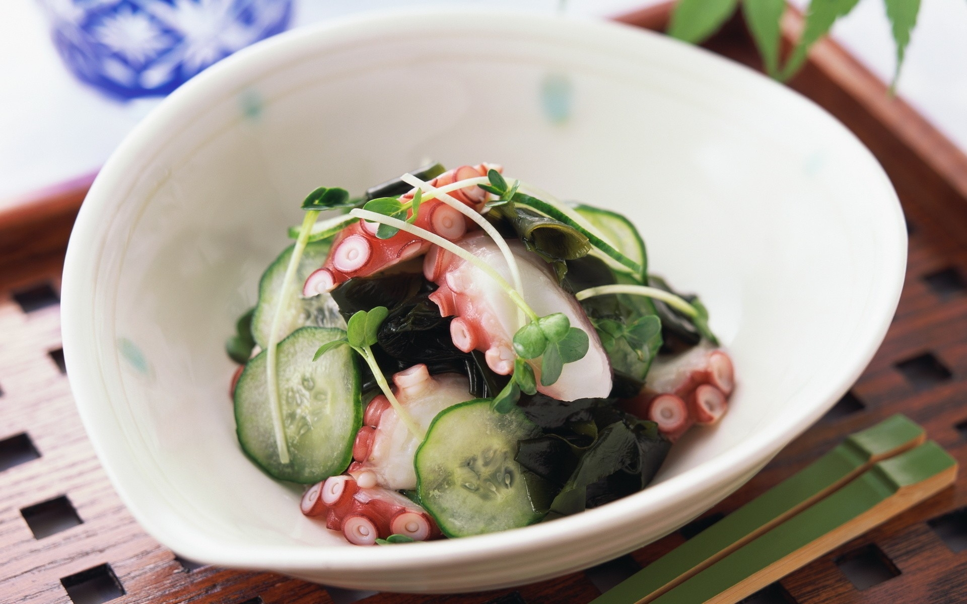 Wallpapers cucumbers octopus salad on the desktop